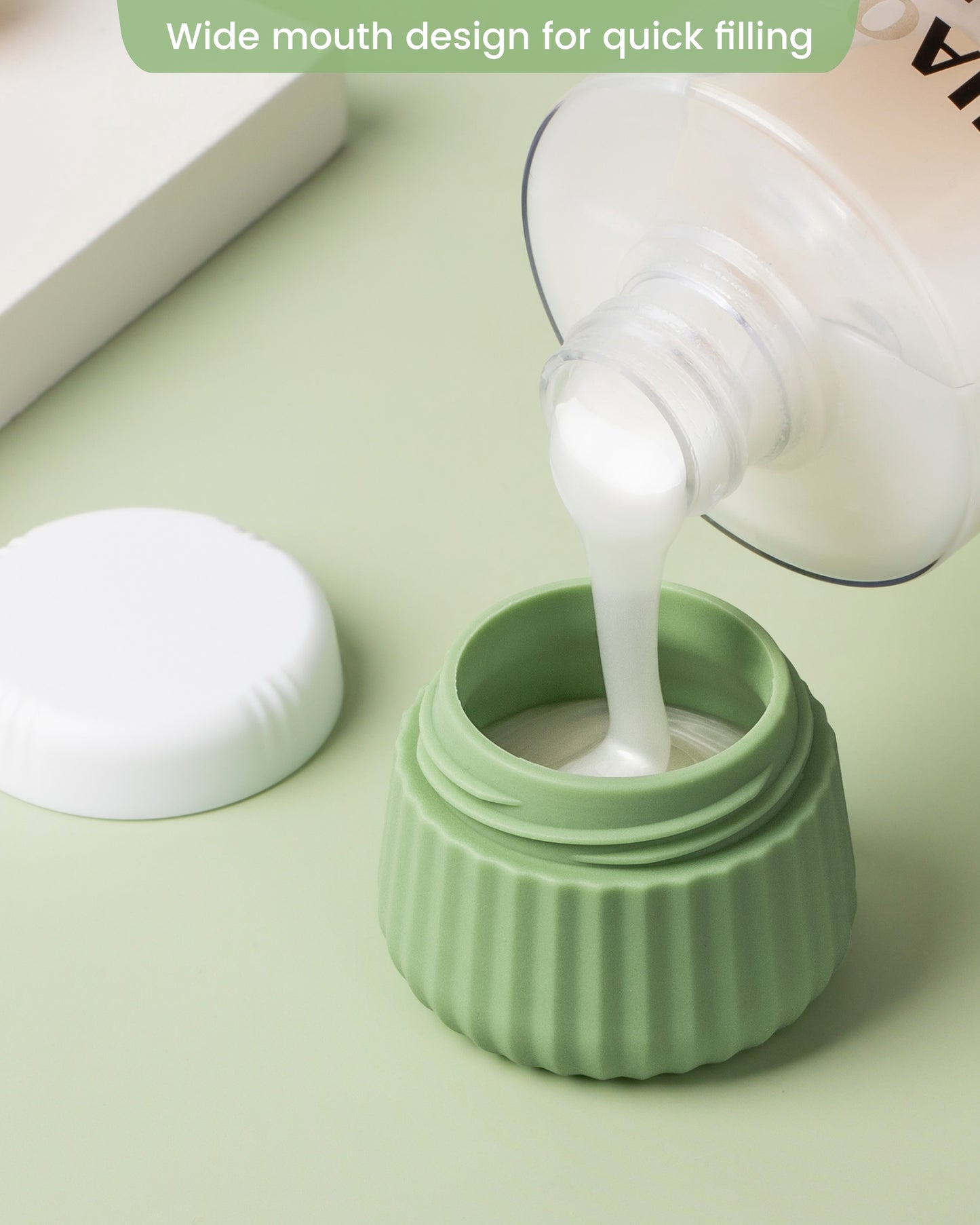 Mrsdry Travel Containers for Toiletries 4 Pack, TSA Approved Travel Size Toiletries, Travel Size Containers, With Clear Bag Leak Proof Silicone Jars, Travel Essentials Creams Jars Carrying Small Item