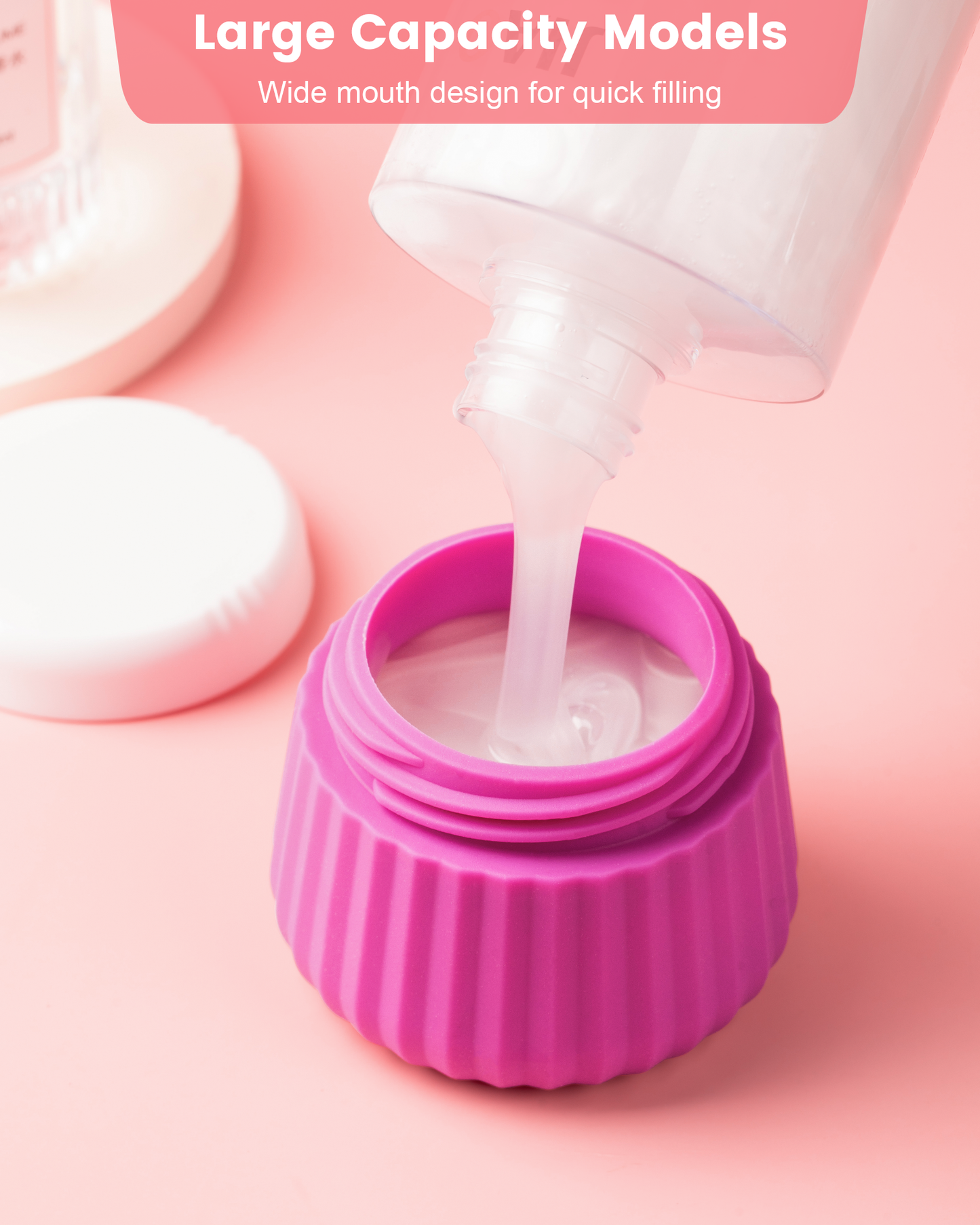 Mrsdry Travel Containers for Toiletries 4 Pack, TSA Approved Travel Size Toiletries, Travel Size Containers, With Clear Bag Leak Proof Silicone Jars, Travel Essentials Creams Jars Carrying Small Item