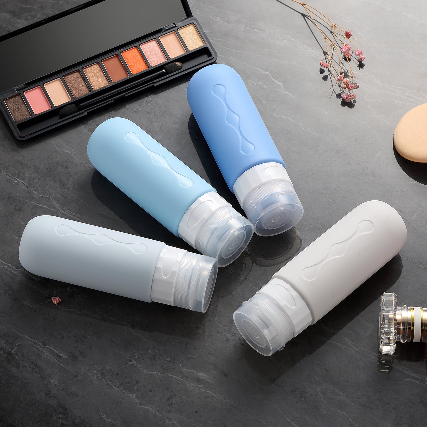 Mrsdry Travel Bottles for Toiletries, Tsa Approved, Travel Size Containers, BPA Free Leak Proof Tubs Refillable Liquid Accessories for Cometic Shampoo and Lotion Soap