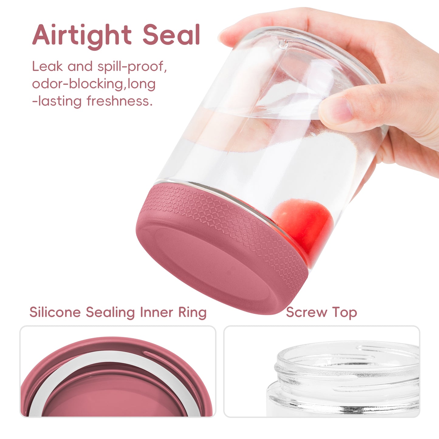 Mrsdry 4-Pack 16oz Glass Mason Jars with Silicone Sleeves, Airtight BPA-Free Overnight Oats Containers with Lids, Dishwasher Safe Leak-Proof Meal Prep Jars for Chia Pudding, Yogurt, Snacks