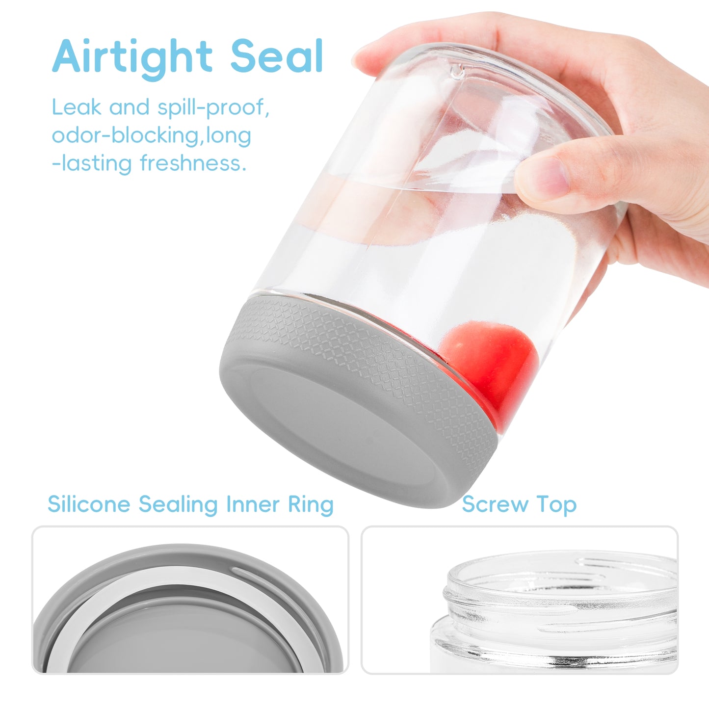 Mrsdry 4-Pack 16oz Glass Mason Jars with Silicone Sleeves, Airtight BPA-Free Overnight Oats Containers with Lids, Dishwasher Safe Leak-Proof Meal Prep Jars for Chia Pudding, Yogurt, Snacks