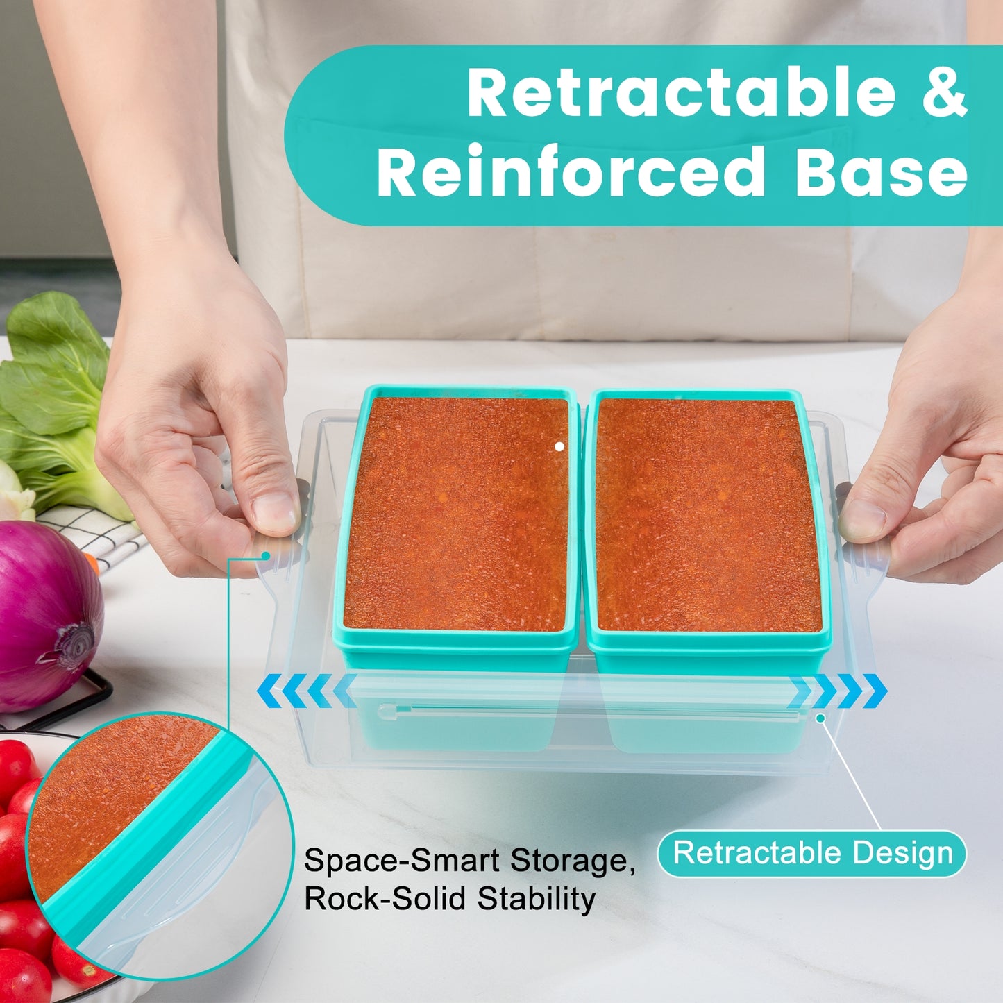 Mrsdry BPA-Free Silicone Freezer Molds with Retractable Base, Stackable Modular Organized, 2-Cup Portion Control Soup Cubes Freezer Tray with Lids for Meal Prep, Broth, Stews, Leftovers