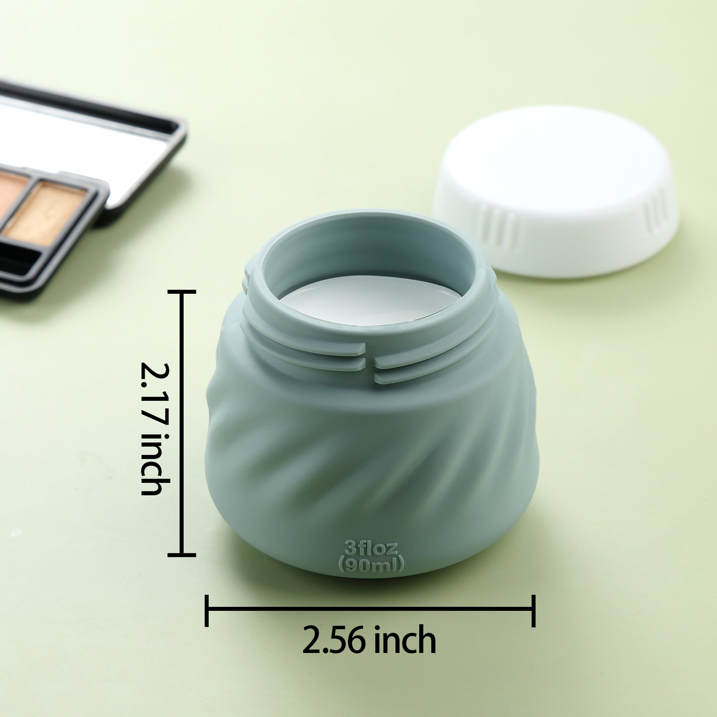 Mrsdry Travel Containers for Toiletries, Silicone Cream Jars TSA Approved Travel Size Containers with Clear Bag, Leak-proof Travel Accessories with Lid for Cosmetic Face Body Hand Cream (4 Pack)