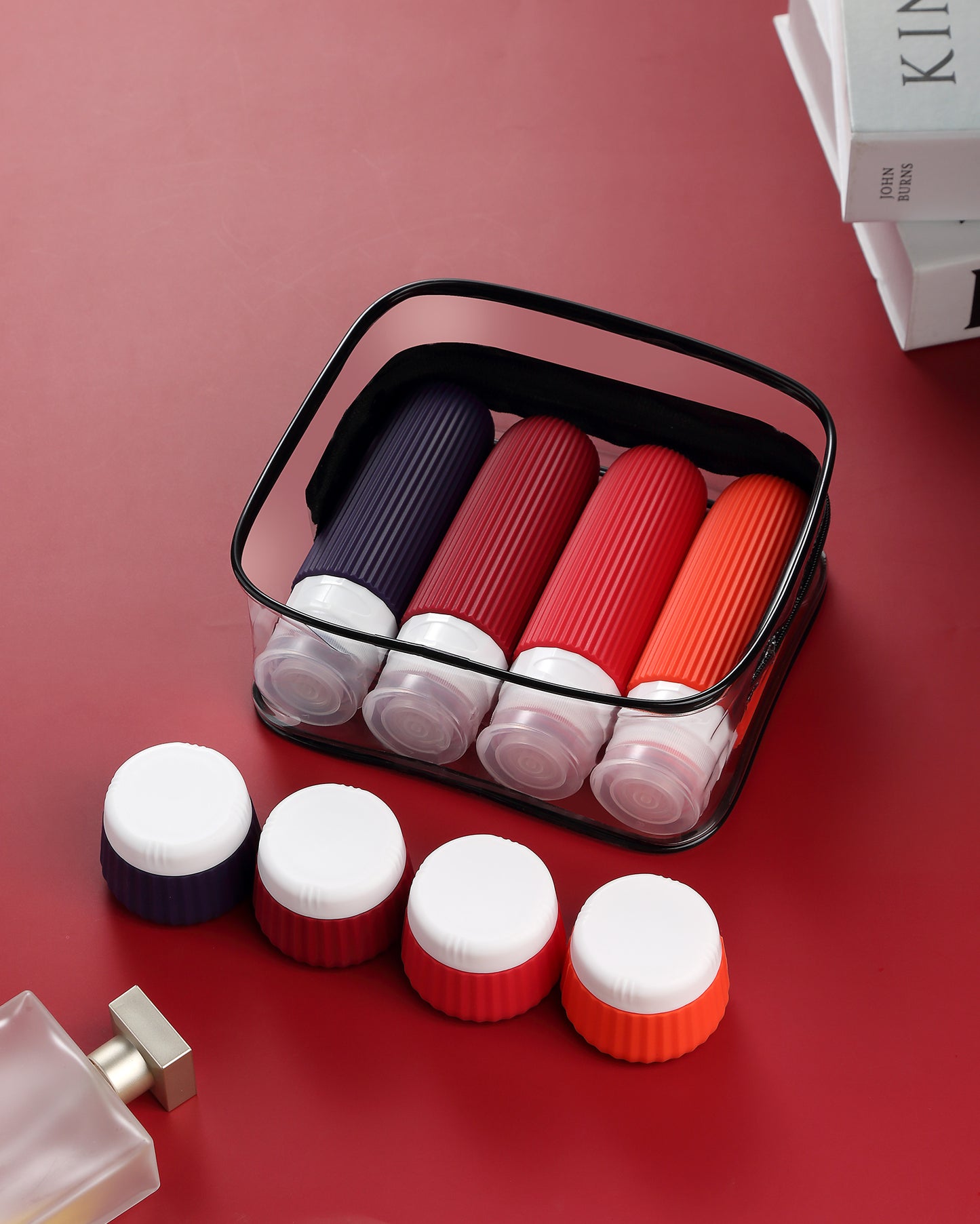 Mrsdry Travel Bottles - 8 Pack, TSA Approved 3 oz Travel Containers for Toiletries, Clear Bag, Leak Proof Silicone Squeezable Essentials Jars