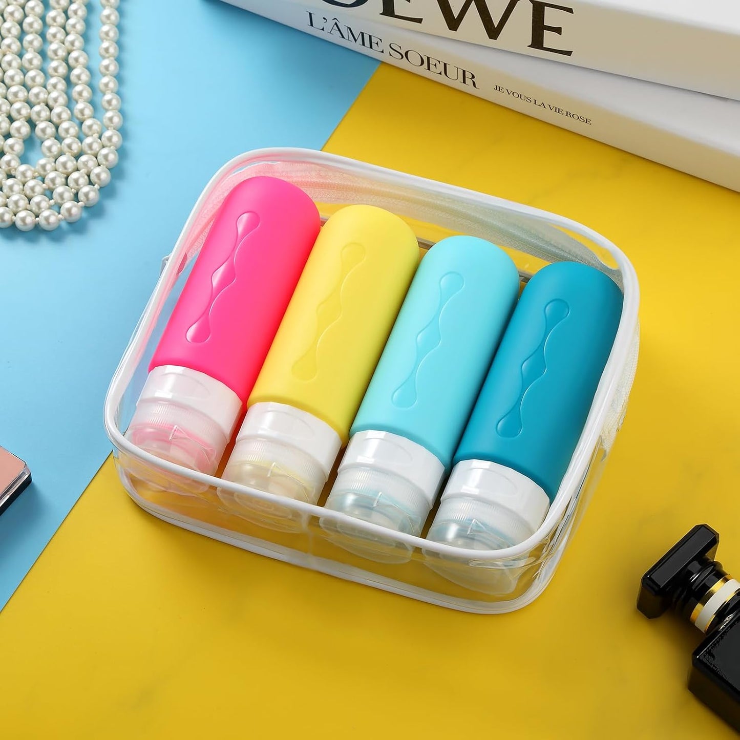 Mrsdry Travel Bottles for Toiletries, Tsa Approved, Travel Size Containers, BPA Free Leak Proof Tubs Refillable Liquid Accessories for Cometic Shampoo and Lotion Soap
