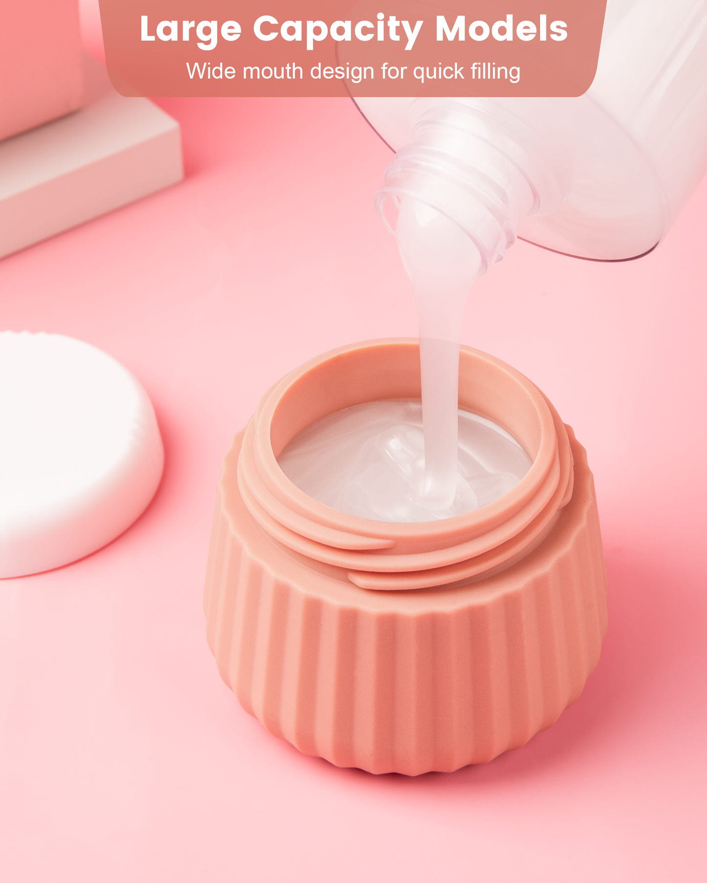 Mrsdry Travel Containers for Toiletries 4 Pack, TSA Approved Travel Size Toiletries, Travel Size Containers, With Clear Bag Leak Proof Silicone Jars, Travel Essentials Creams Jars Carrying Small Item