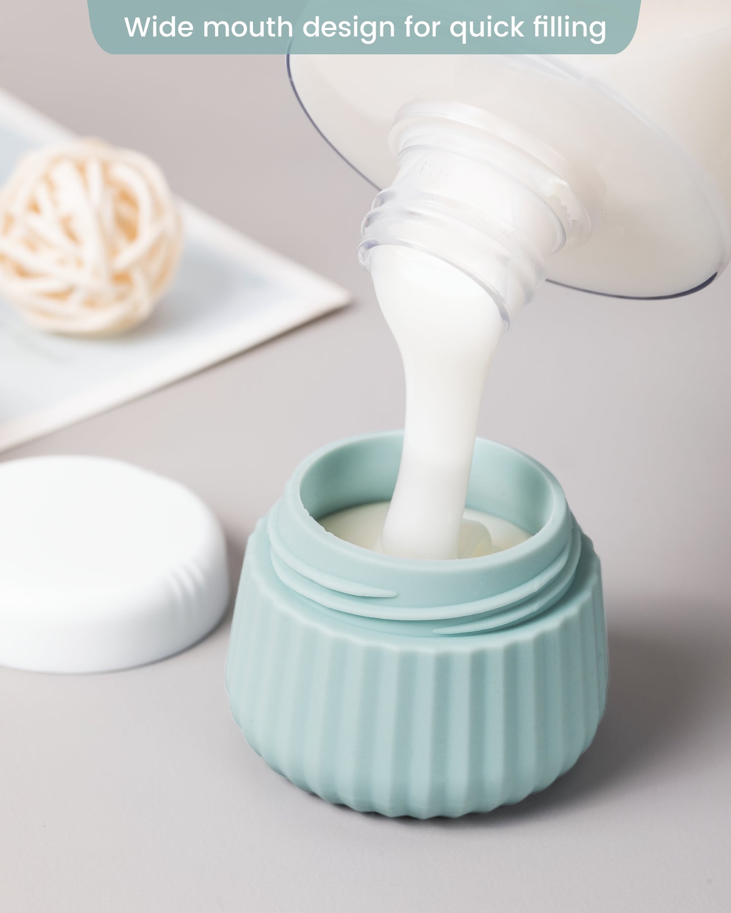 Mrsdry Travel Containers for Toiletries 4 Pack, TSA Approved Travel Size Toiletries, Portable Size Containers, With Clear Bag Leak Proof Silicone Jars, Essentials Creams Jars Carrying Small Items