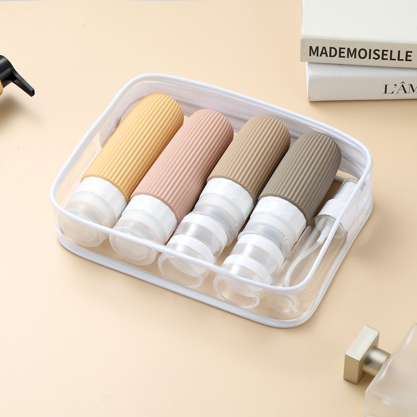 Mrsdry 16 Pack Travel Bottles Set, TSA Approved Leak Proof Silicone Squeezable Containers for Toiletries, Refillable Travel Accessories for Conditioner, Shampoo, Lotion & Body Wash Accessories