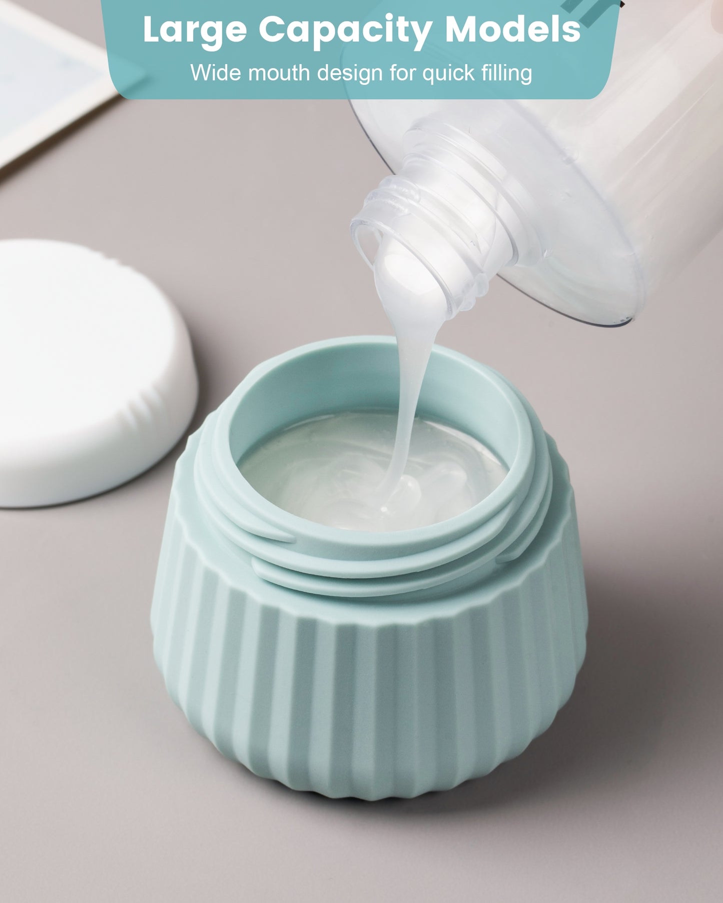 Mrsdry Travel Containers for Toiletries 4 Pack, TSA Approved Travel Size Toiletries, Travel Size Containers, With Clear Bag Leak Proof Silicone Jars, Travel Essentials Creams Jars Carrying Small Item