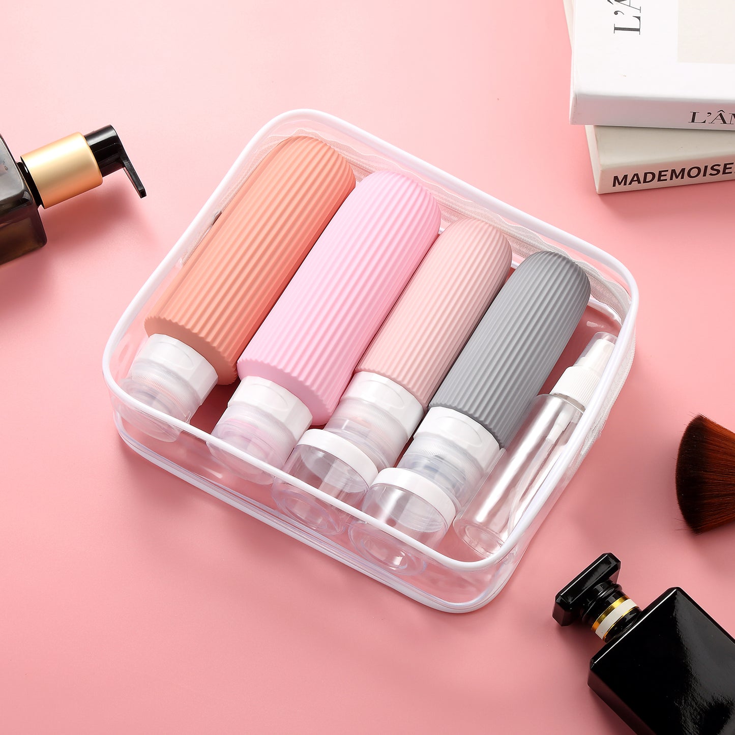 Mrsdry 16 Pack Travel Bottles for Toiletries, Large 6oz Silicone Travel Containers jar for Toiletries, Leak Proof Refillable Liquid Shampoo And Conditioner Travel Essentials toiletry Bottles