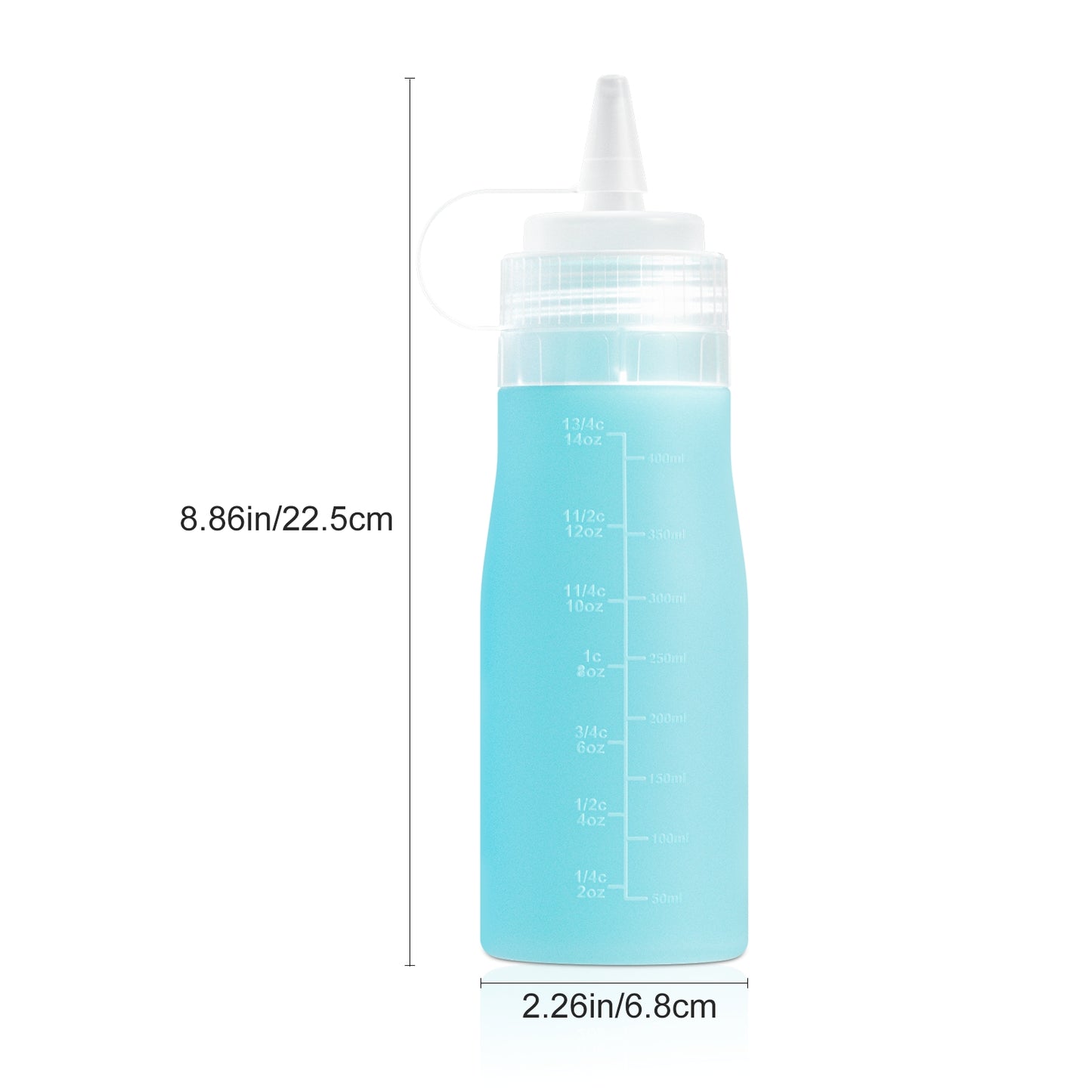 Mrsdry Condiment Squeeze Bottles, 16 oz Silicone Squeeze Bottles For Sauces, Leak Proof Condiment Containers with Extra Interchangeable lid, Easy Squeeze for Oil, Honey & Dressings, BPA FREE (4 Pack)