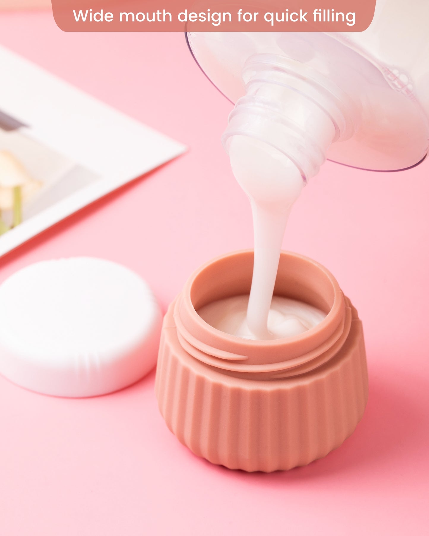 Mrsdry Travel Containers for Toiletries 4 Pack, TSA Approved Travel Size Toiletries, Portable Size Containers, With Clear Bag Leak Proof Silicone Jars, Essentials Creams Jars Carrying Small Items