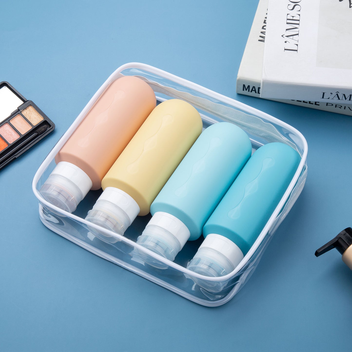 Mrsdry Travel Bottles for Toiletries, Tsa Approved Travel 6oz Size Containers with Clear Bag, BPA Free Leak Proof Travel Tubs Refillable Liquid Travel Accessories for Cometic Shampoo Lotion