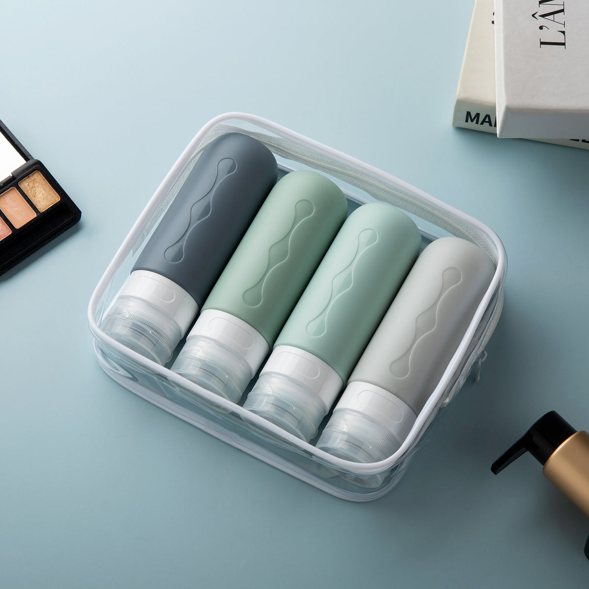 Mrsdry Travel Bottles for Toiletries, Tsa Approved, Travel Size Containers, BPA Free Leak Proof Tubs Refillable Liquid Accessories for Cometic Shampoo and Lotion Soap