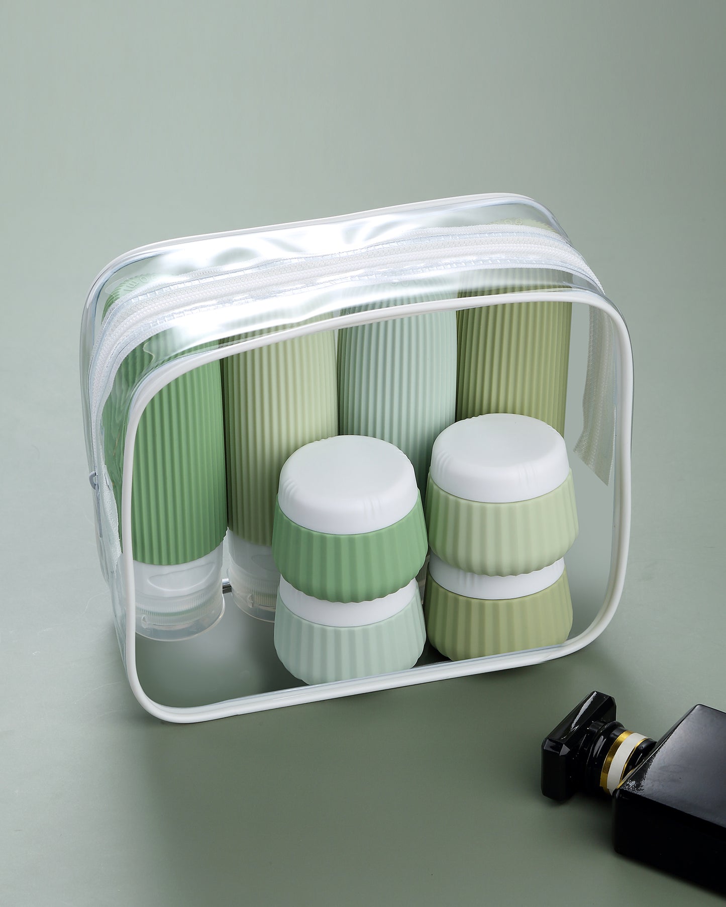 Mrsdry Travel Bottles for Toiletries 8 Pack, Tsa Approved Travel Size Toiletries 3 oz, Travel Containers for Toiletries, with Clear Bag, Leak Proof Silicone Squeezable Travel Essentials Creams Jars