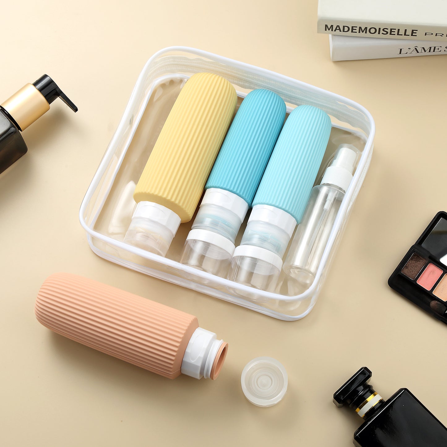 Mrsdry 16 Pack Travel Bottles for Toiletries, Large 6oz Silicone Travel Containers jar for Toiletries, Leak Proof Refillable Liquid Shampoo And Conditioner Travel Essentials toiletry Bottles