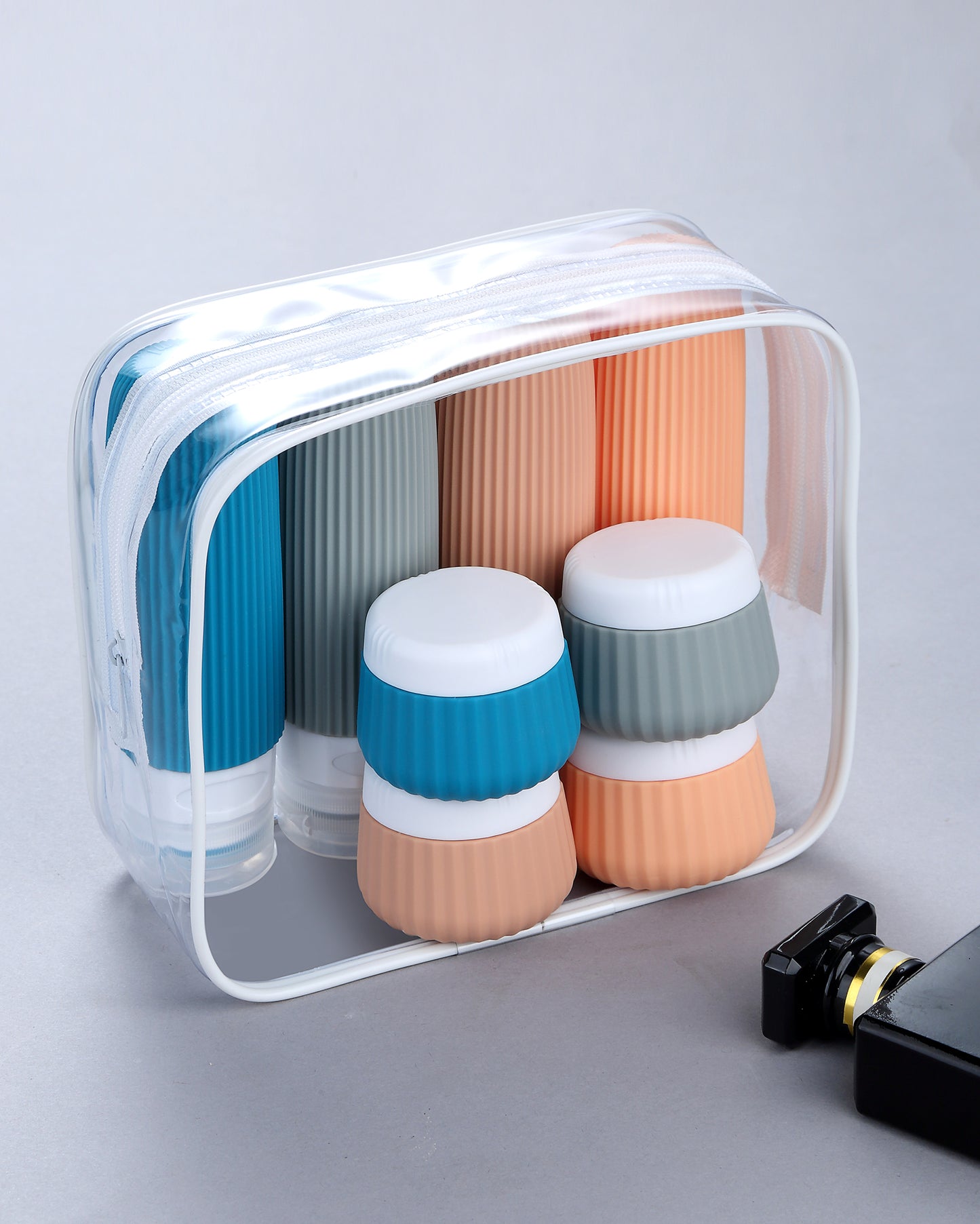 Mrsdry Travel Bottles - 8 Pack, TSA Approved 3 oz Travel Containers for Toiletries, Clear Bag, Leak Proof Silicone Squeezable Essentials Jars