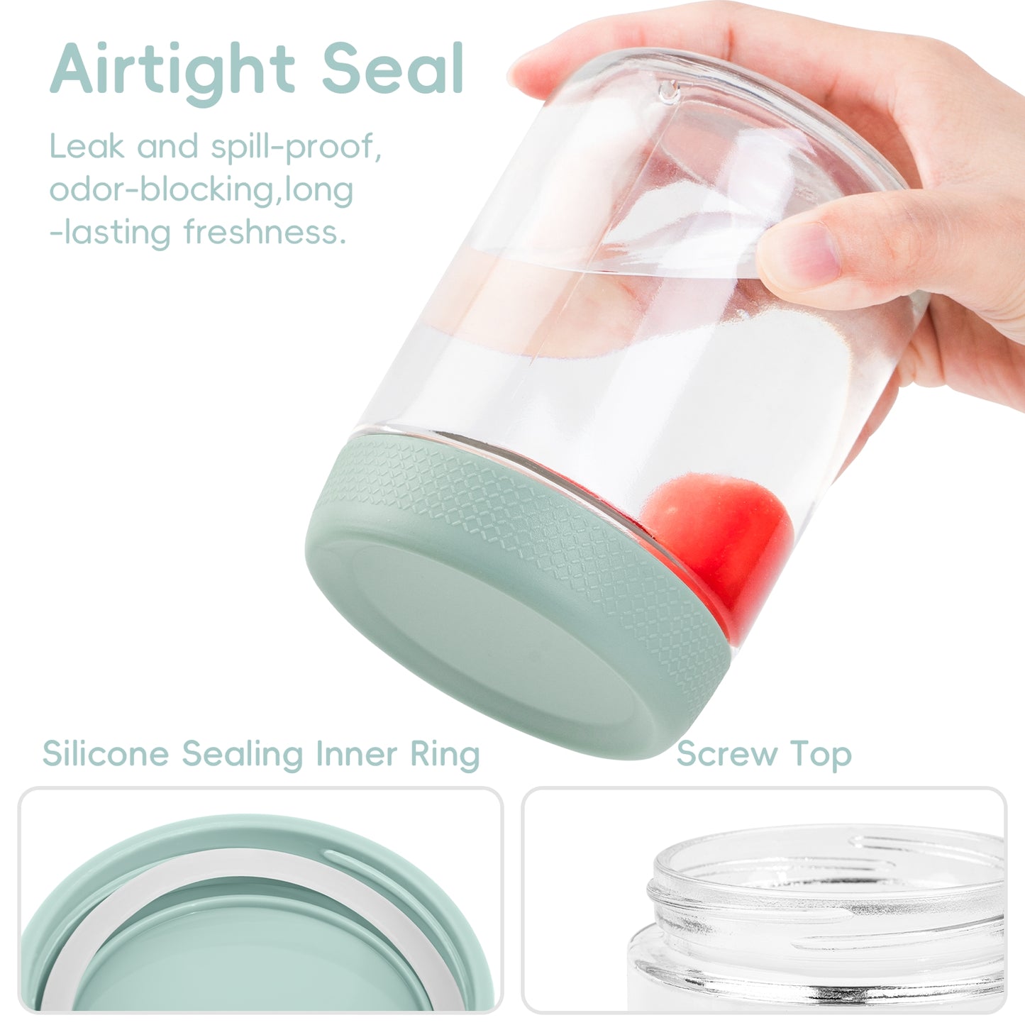 Mrsdry 6-Pack 16 oz Glass Mason Jars with Silicone Sleeves, Airtight BPA-Free Overnight Oats Containers with Lids, Dishwasher Safe Leak-Proof Meal Prep Jars for Chia Pudding, Yogurt, Snacks