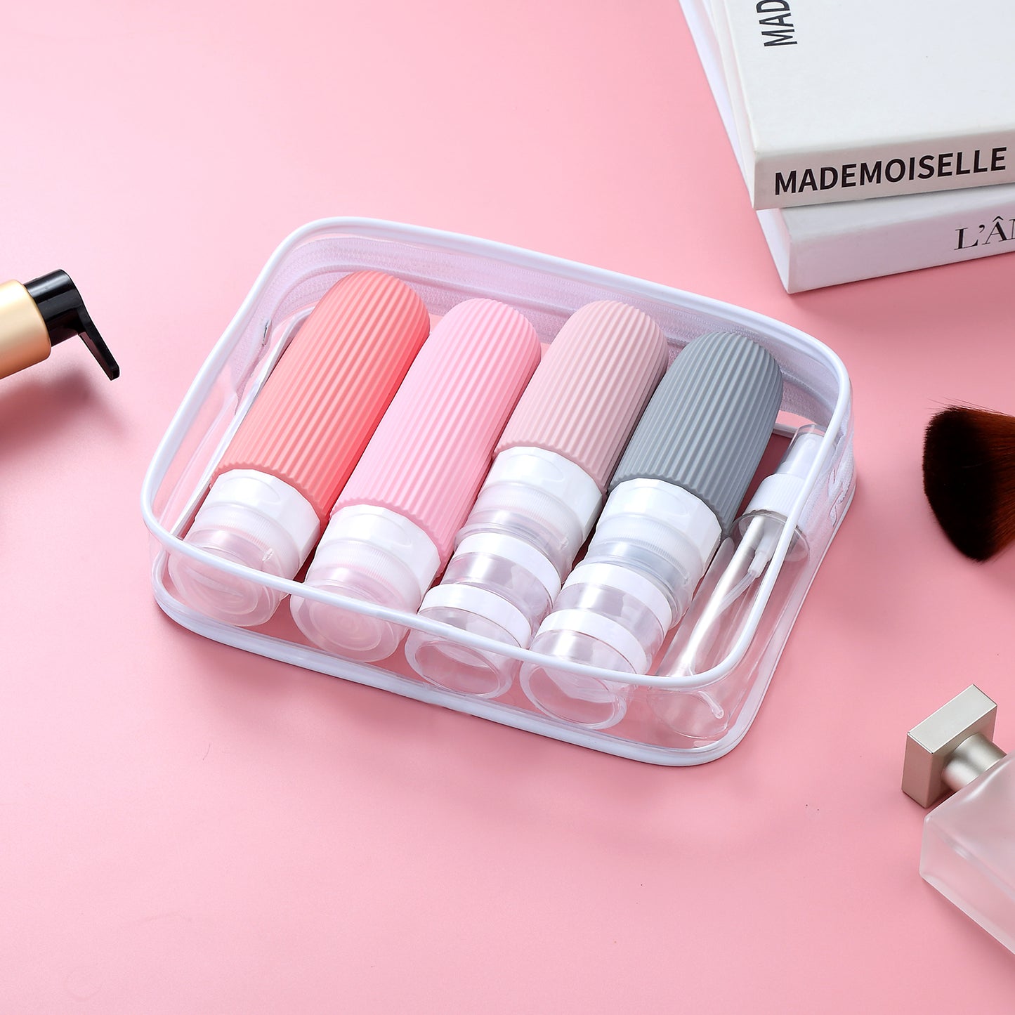 Mrsdry 16 Pack Travel Bottles Set, TSA Approved Leak Proof Silicone Squeezable Containers for Toiletries, Refillable Travel Accessories for Conditioner, Shampoo, Lotion & Body Wash Accessories