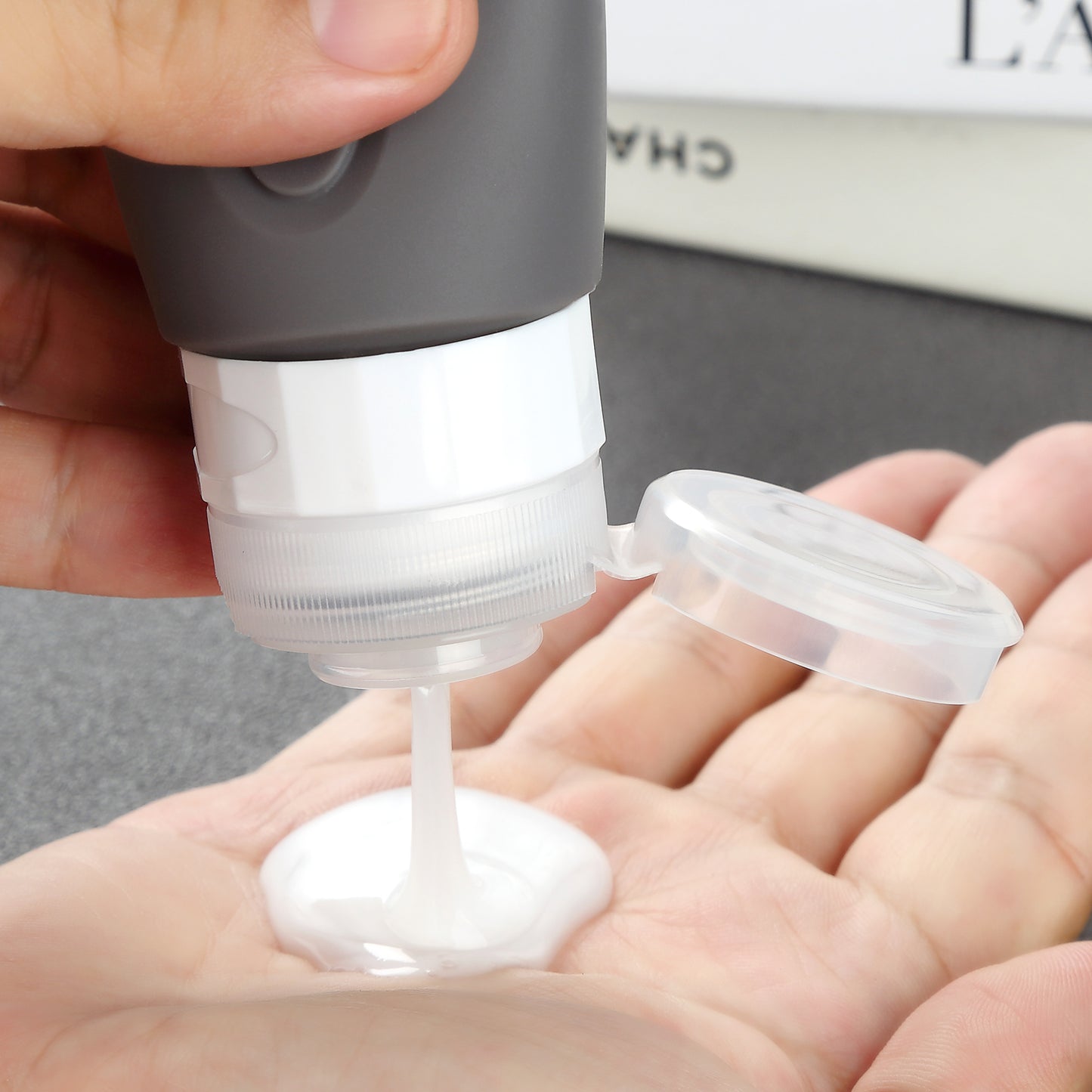 Mrsdry Travel Bottles for Toiletries, Tsa Approved 3oz Travel Size Containers BPA Free Leak Proof Refillable Liquid Silicone Squeezable Travel Accessories for Shampoo Conditioner Lotion (4 Pack)