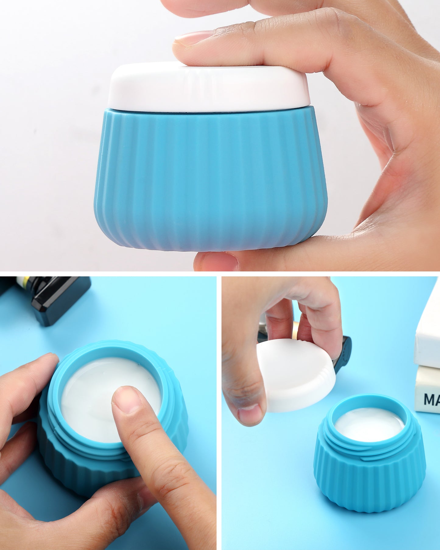 Mrsdry Travel Bottles 8 Pack, TSA Approved 3 oz Toiletries Containers, Leak Proof Silicone Squeezable Essentials Jars with Clear Bag
