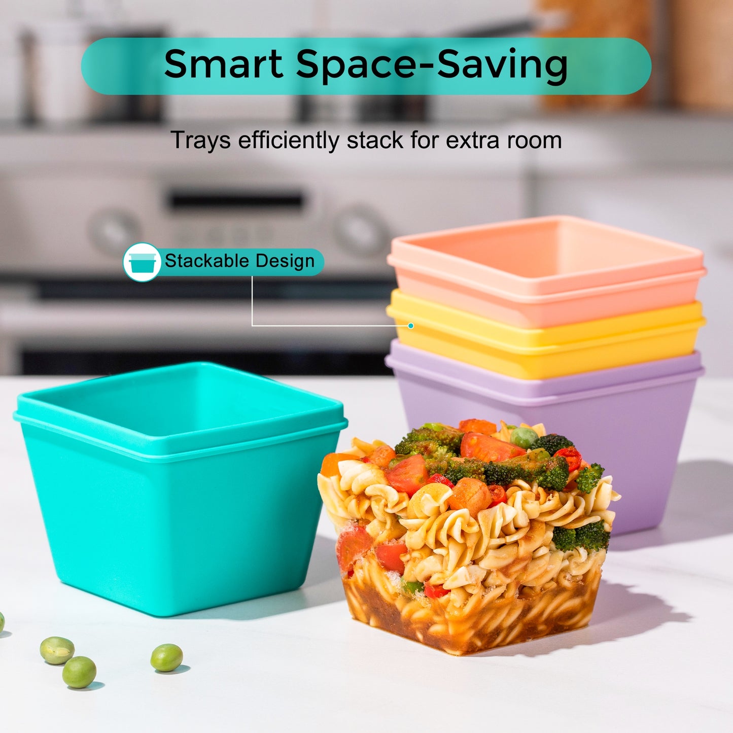 Mrsdry 1-Cup Silicone Freezer Molds with Lids, Individual 4-Pack Portion Soup Cubes Freezer Trays for Food Storage, Oven & Dishwasher Safe, BPA-Free, Silicone Freezer Containers for Meal Prep