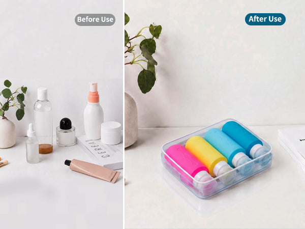 Mrsdry Travel Bottles for Toiletries, Tsa Approved Travel 6oz Size Containers with Clear Bag, BPA Free Leak Proof Travel Tubs Refillable Liquid Travel Accessories for Cometic Shampoo Lotion