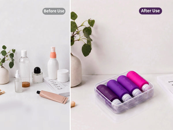 Mrsdry Travel Bottles for Toiletries, Tsa Approved Travel 6oz Size Containers with Clear Bag, BPA Free Leak Proof Travel Tubs Refillable Liquid Travel Accessories for Cometic Shampoo Lotion