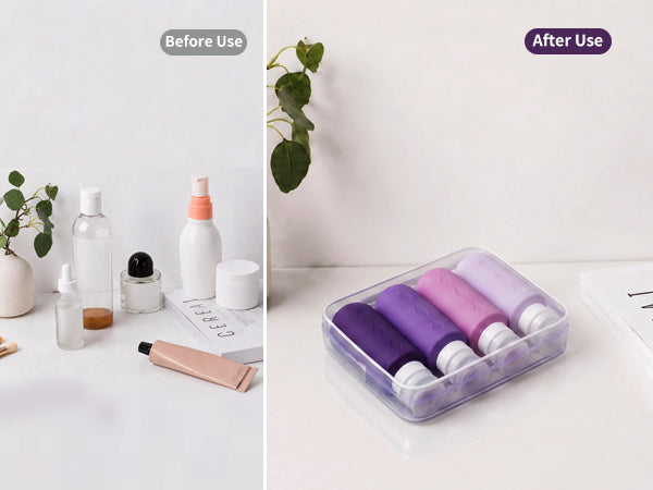 Mrsdry Travel Bottles for Toiletries, Tsa Approved Travel 6oz Size Containers with Clear Bag, BPA Free Leak Proof Travel Tubs Refillable Liquid Travel Accessories for Cometic Shampoo Lotion