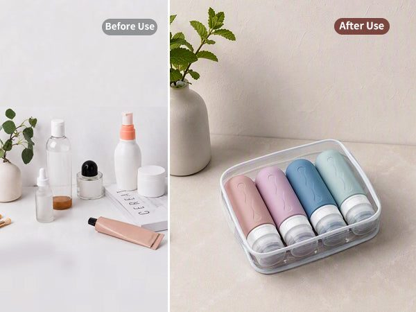 Mrsdry Travel Bottles for Toiletries, Tsa Approved, Travel Size Containers, BPA Free Leak Proof Tubs Refillable Liquid Accessories for Cometic Shampoo and Lotion Soap