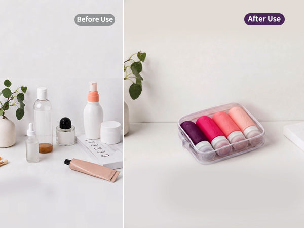 Mrsdry Travel Bottles for Toiletries, Tsa Approved, Travel Size Containers, BPA Free Leak Proof Tubs Refillable Liquid Accessories for Cometic Shampoo and Lotion Soap
