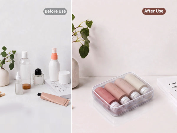 Mrsdry Travel Bottles for Toiletries, Tsa Approved Travel 6oz Size Containers with Clear Bag, BPA Free Leak Proof Travel Tubs Refillable Liquid Travel Accessories for Cometic Shampoo Lotion