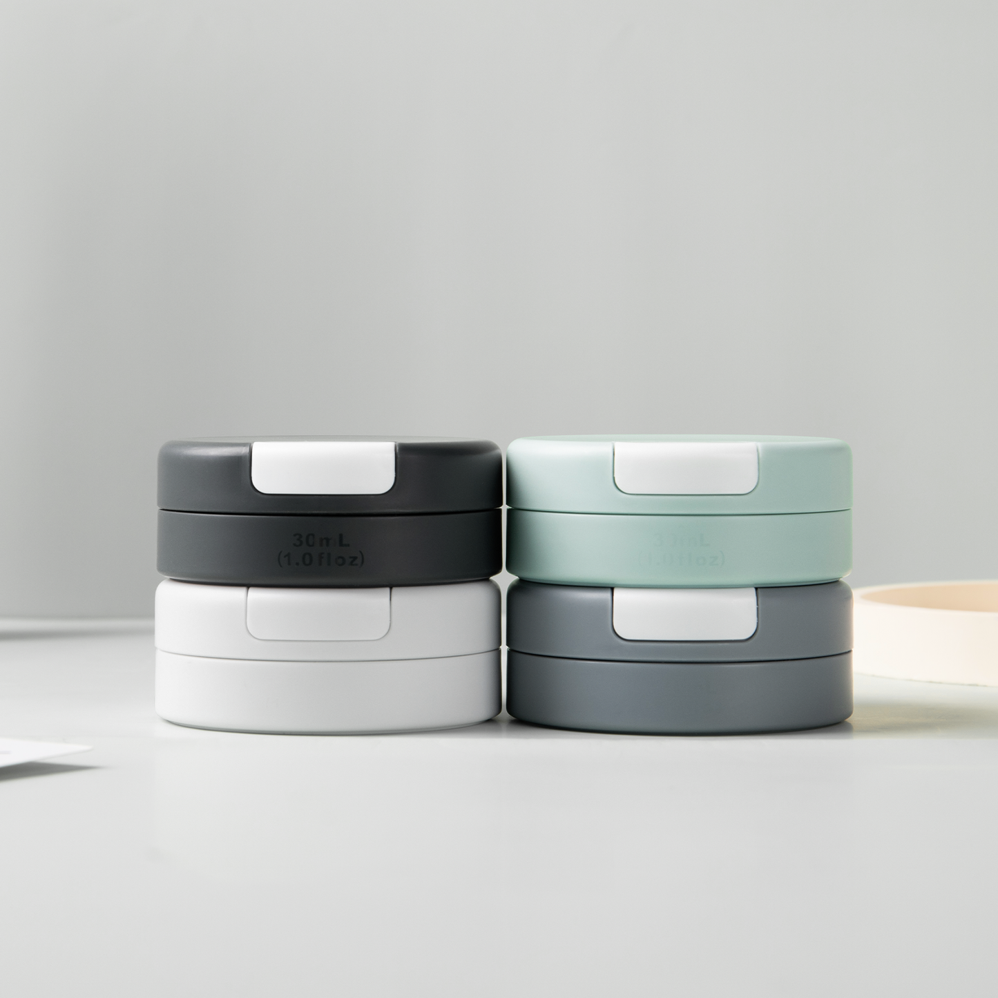 Mrsdry Travel Containers for Toiletries, Silicone Cream Jars TSA Approved Travel Size Containers with Clear Bag, Leak-proof Travel Accessories with Lid for Cosmetic Face Body Hand Cream (4 Pack)