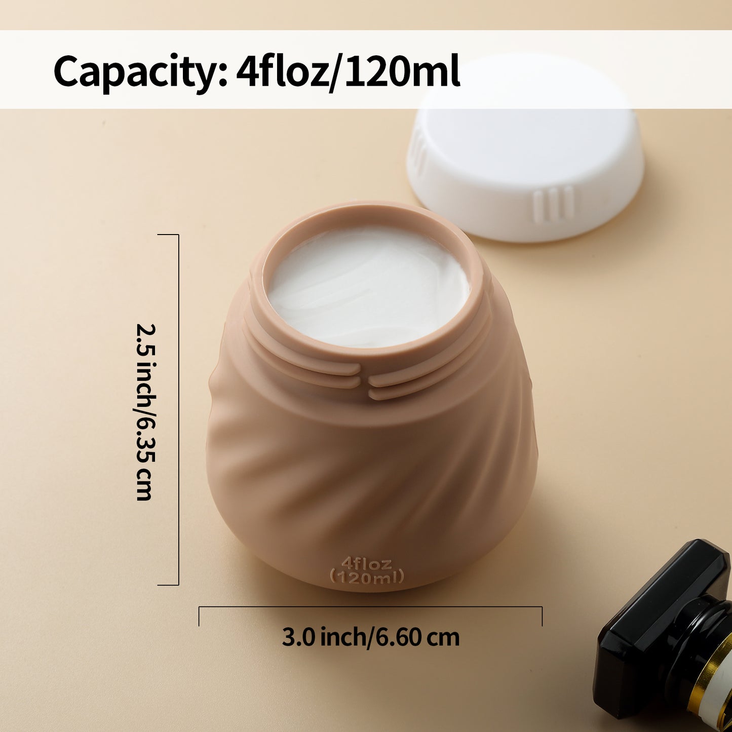 Mrsdry Travel Containers for Toiletries, Silicone Cream Jars TSA Approved Travel Size Containers with Clear Bag, Leak-proof Travel Accessories with Lid for Cosmetic Face Body Hand Cream (4 Pack)