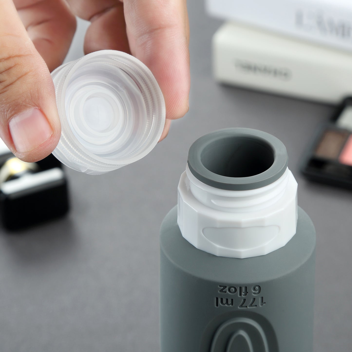 Mrsdry Travel Bottles for Toiletries, Large 6oz Oversize Containers, BPA Free Leak Proof Tubs Refillable Liquid Travel Accessories with Toiletry Bag for Cometic Shampoo and Lotion Soap (4 Pack)