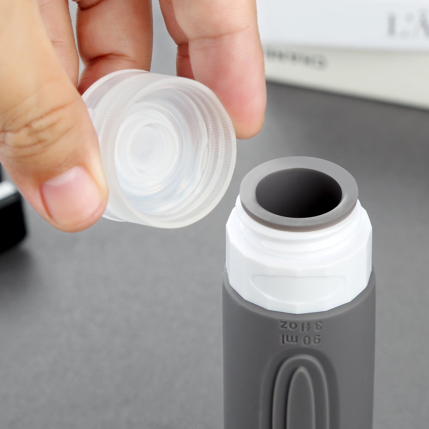 Mrsdry Travel Bottles for Toiletries, Tsa Approved 3oz Travel Size Containers BPA Free Leak Proof Refillable Liquid Silicone Squeezable Travel Accessories for Shampoo Conditioner Lotion (4 Pack)