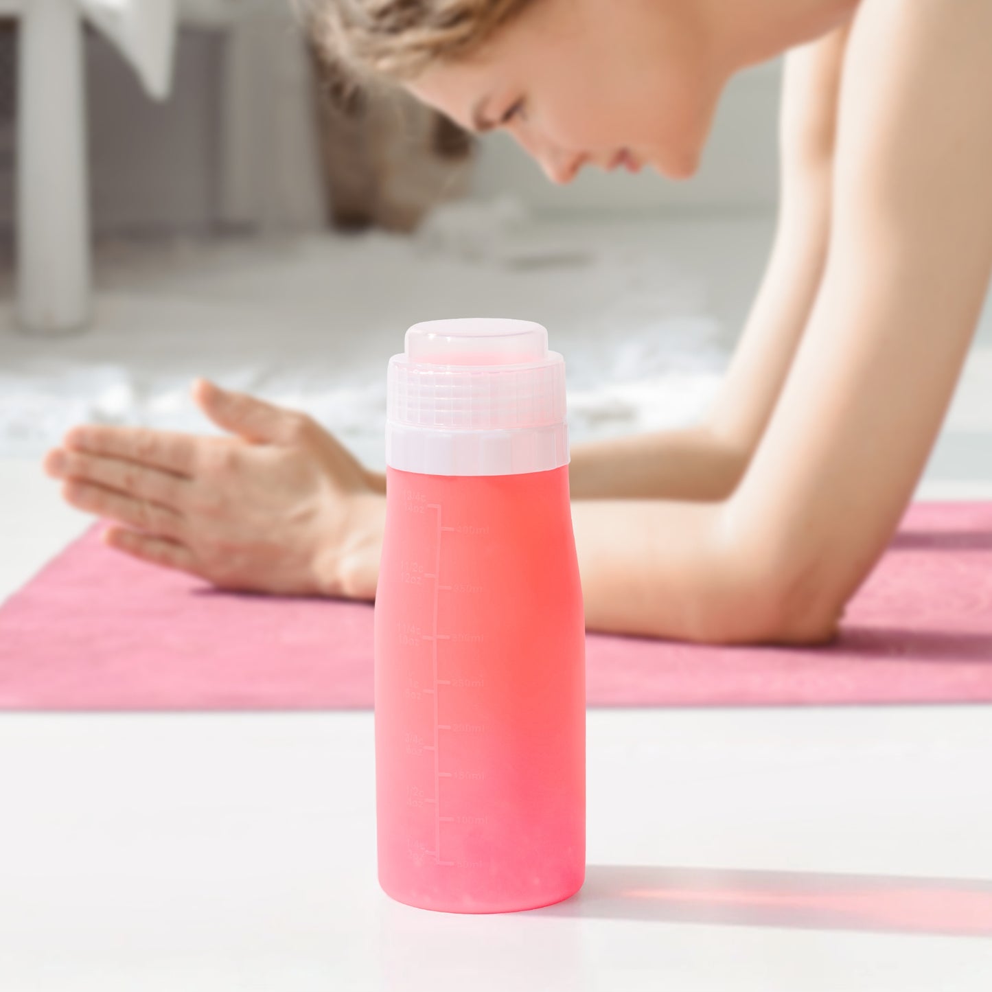 16 oz Silicone Juice Bottles with Caps, 2-Pack Reusable Juice Containers With Airtight Lids for Fridge, Shatterproof, Leak-Proof, Lightweight Slim Water Bottle for Juicing - Dishwasher Safe