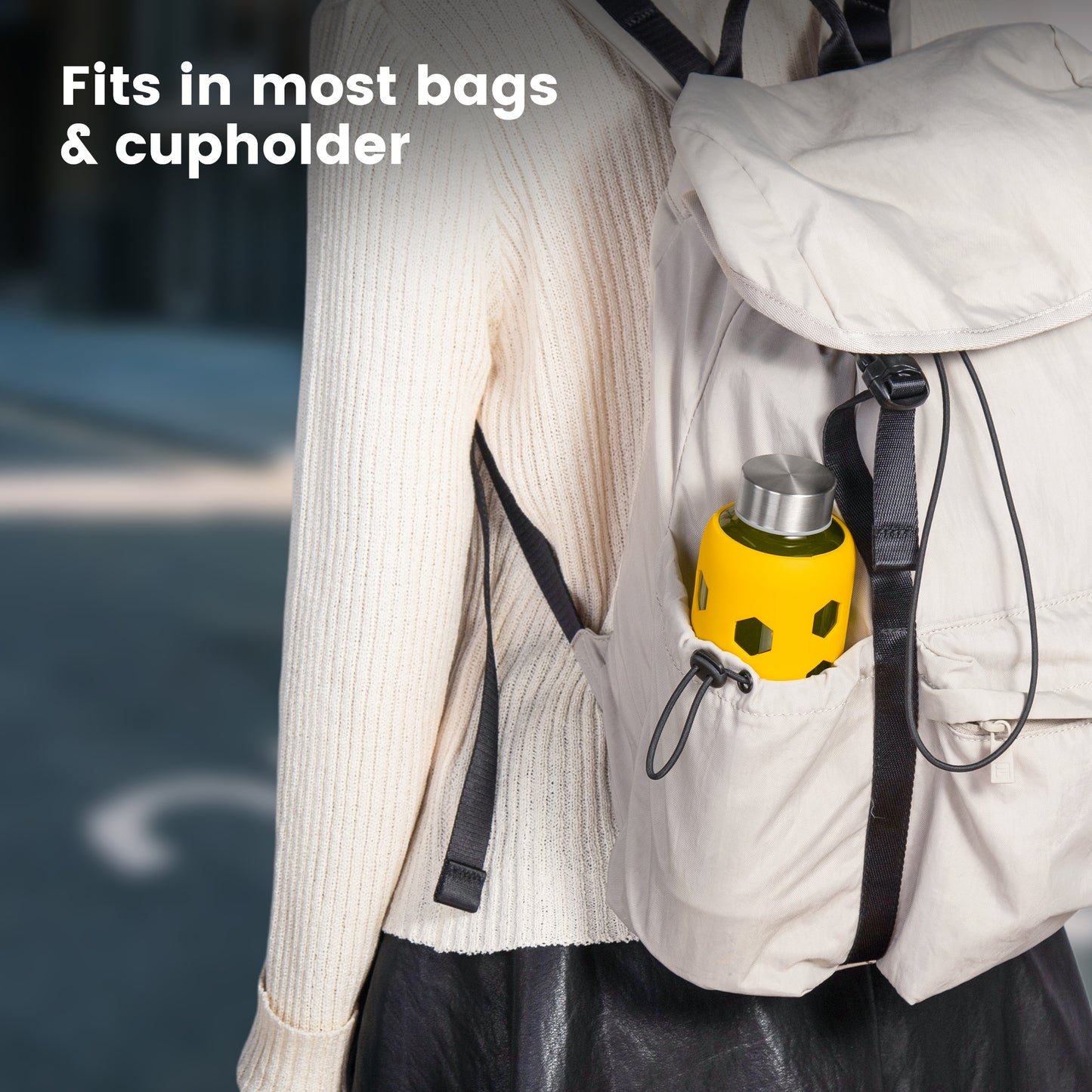 Glass Juice Bottles with Lids and Silicone Sleeves 18 oz, 4-Pack Reusable Clear Glass Water Bottles with Stainless Steel Airtight Cap for Juicing, Refrigerator, BPA Free Leak-Proof Drinking Jar