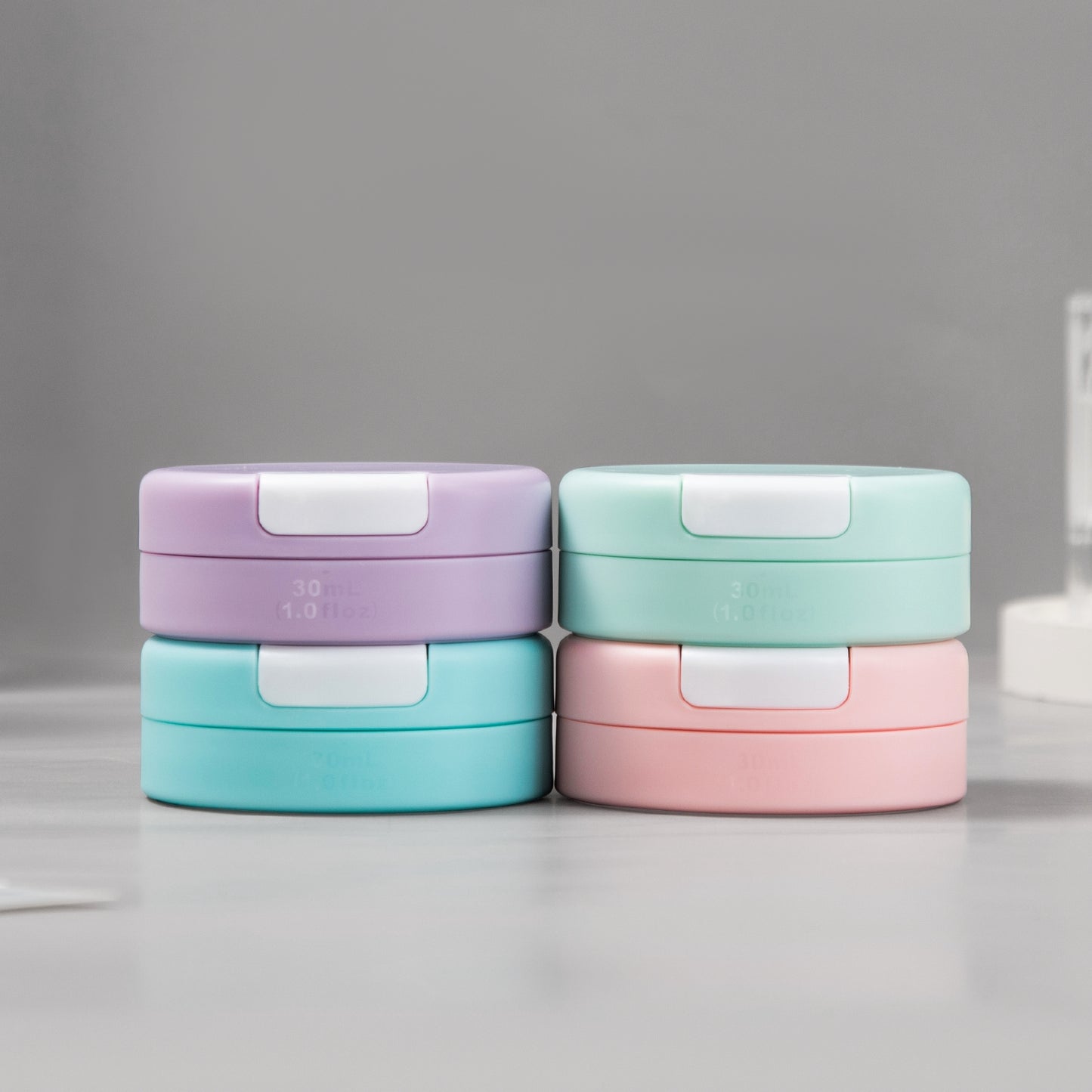 Mrsdry Travel Containers for Toiletries, Silicone Cream Jars TSA Approved Travel Size Containers with Clear Bag, Leak-proof Travel Accessories with Lid for Cosmetic Face Body Hand Cream (4 Pack)