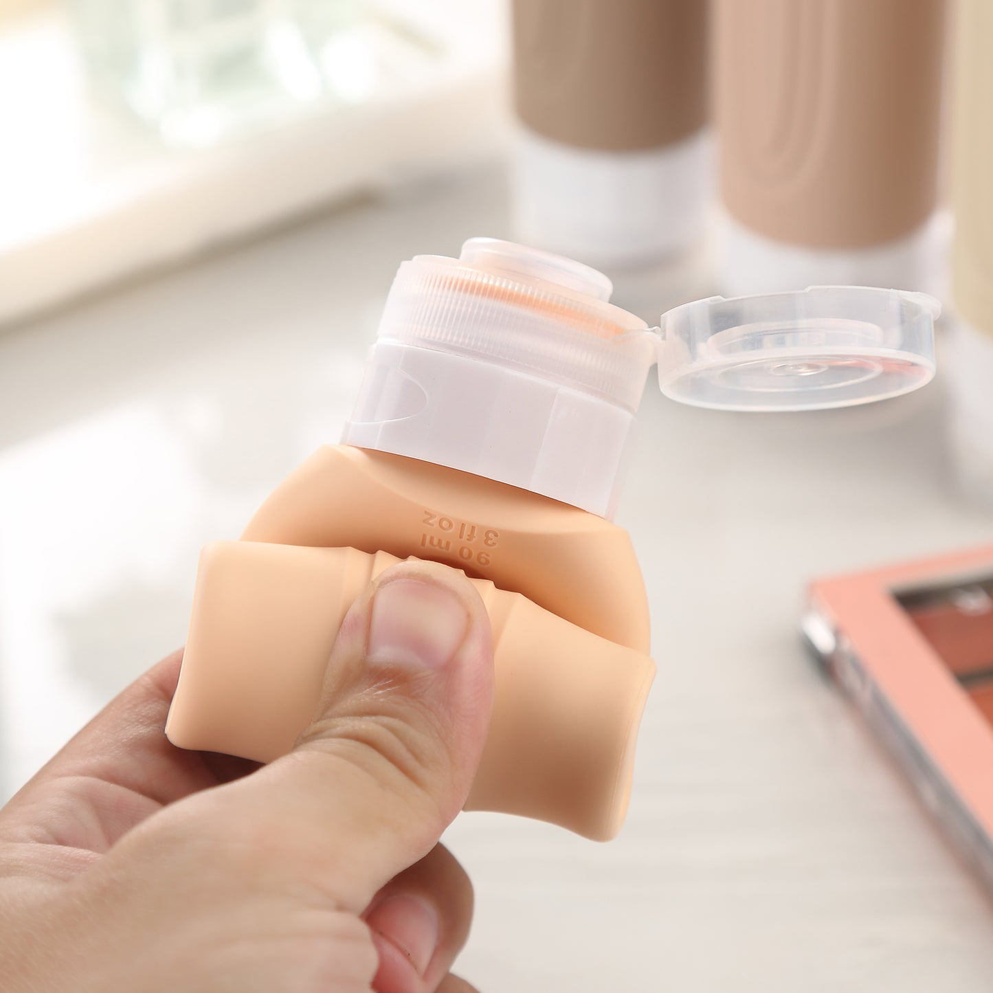 Mrsdry Travel Bottles for Toiletries, Tsa Approved 3oz Travel Size Containers BPA Free Leak Proof Refillable Liquid Silicone Squeezable Travel Accessories for Shampoo Conditioner Lotion (4 Pack)