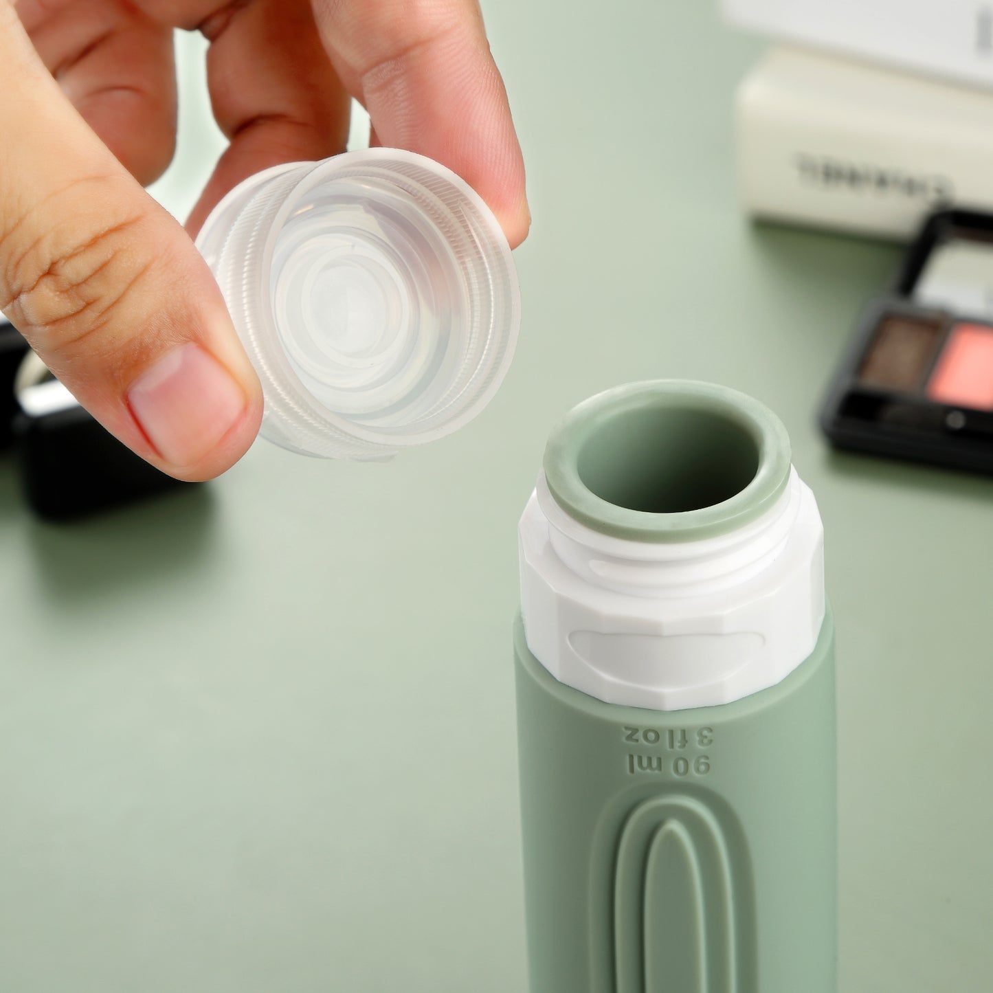 Mrsdry Travel Bottles for Toiletries, Tsa Approved 3oz Travel Size Containers BPA Free Leak Proof Refillable Liquid Silicone Squeezable Travel Accessories for Shampoo Conditioner Lotion (4 Pack)