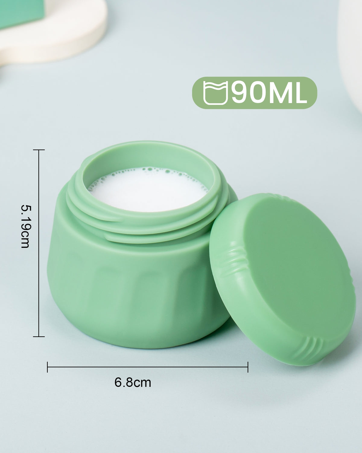 Mrsdry Travel Containers for Toiletries, TSA Approved Travel Size Toiletries 4 Pack, Refillable Containers, with Clear Bag, Leak Proof Silicone Jars, Essentials Creams Jars Carrying Small Items