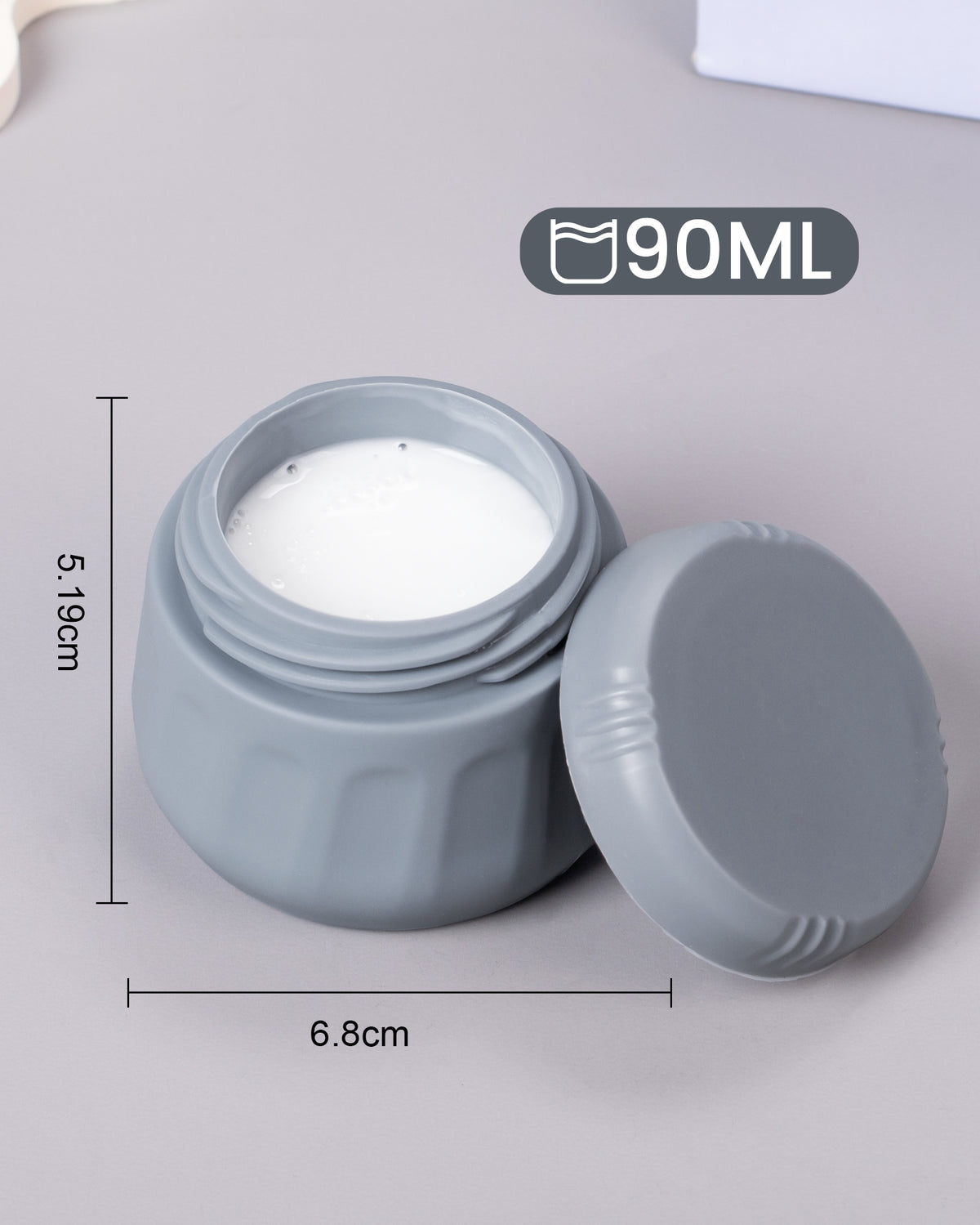 Mrsdry Travel Containers for Toiletries, TSA Approved Travel Size Toiletries 4 Pack, Refillable Containers, with Clear Bag, Leak Proof Silicone Jars, Essentials Creams Jars Carrying Small Items