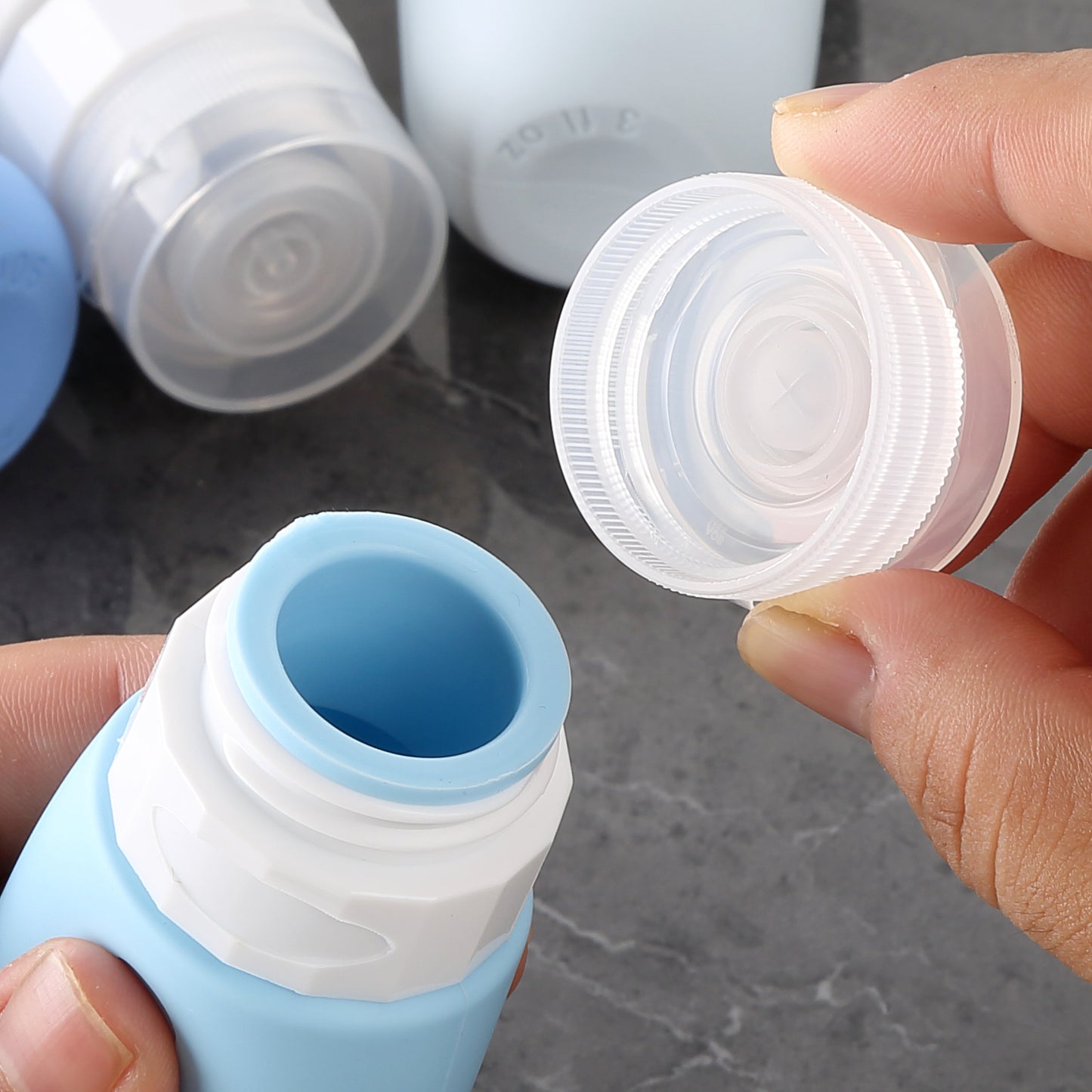 Mrsdry Travel Bottles for Toiletries, Tsa Approved, Travel Size Containers, BPA Free Leak Proof Tubs Refillable Liquid Accessories for Cometic Shampoo and Lotion Soap