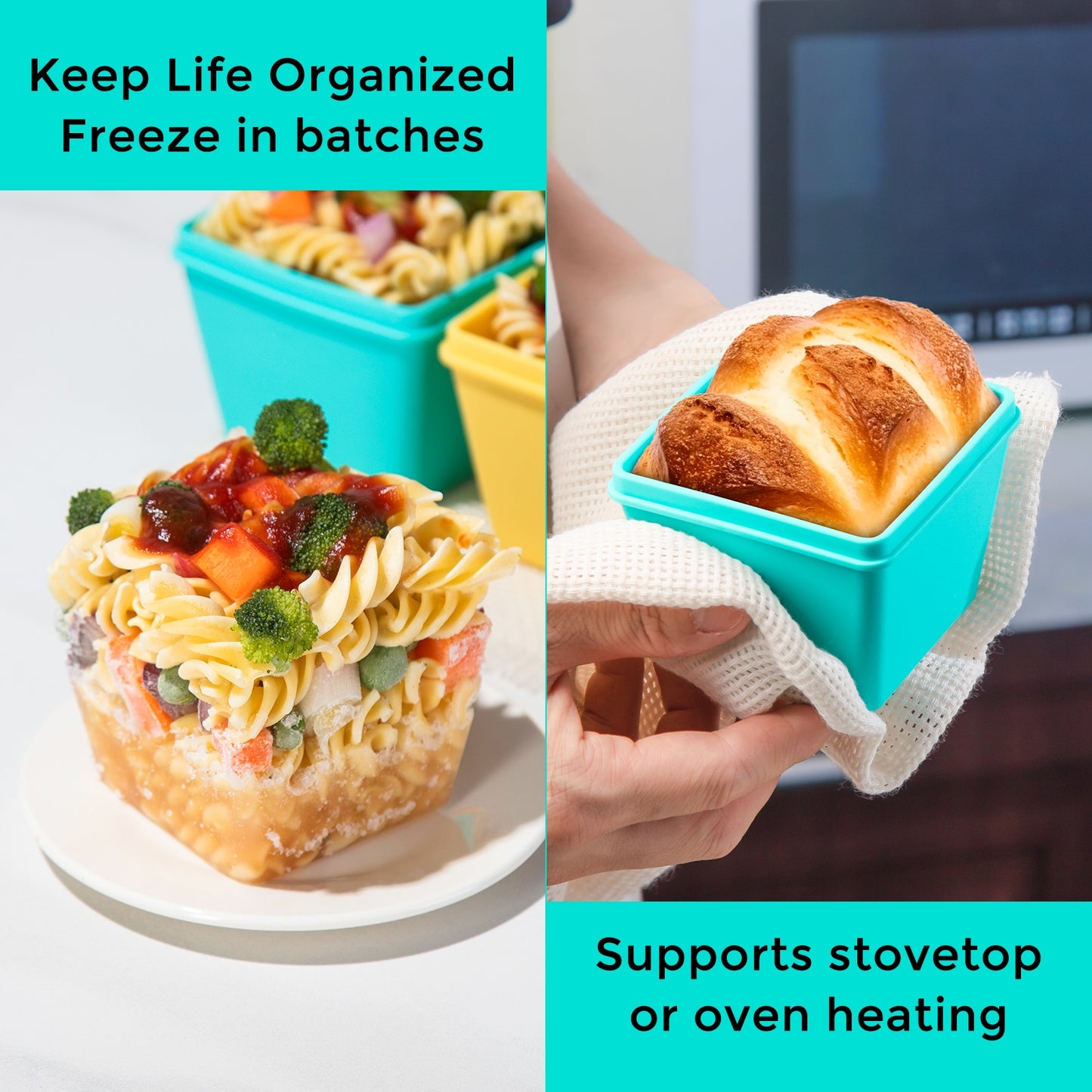 Mrsdry 1-Cup Silicone Freezer Molds with Lids, Individual 4-Pack Portion Soup Cubes Freezer Trays for Food Storage, Oven & Dishwasher Safe, BPA-Free, Silicone Freezer Containers for Meal Prep