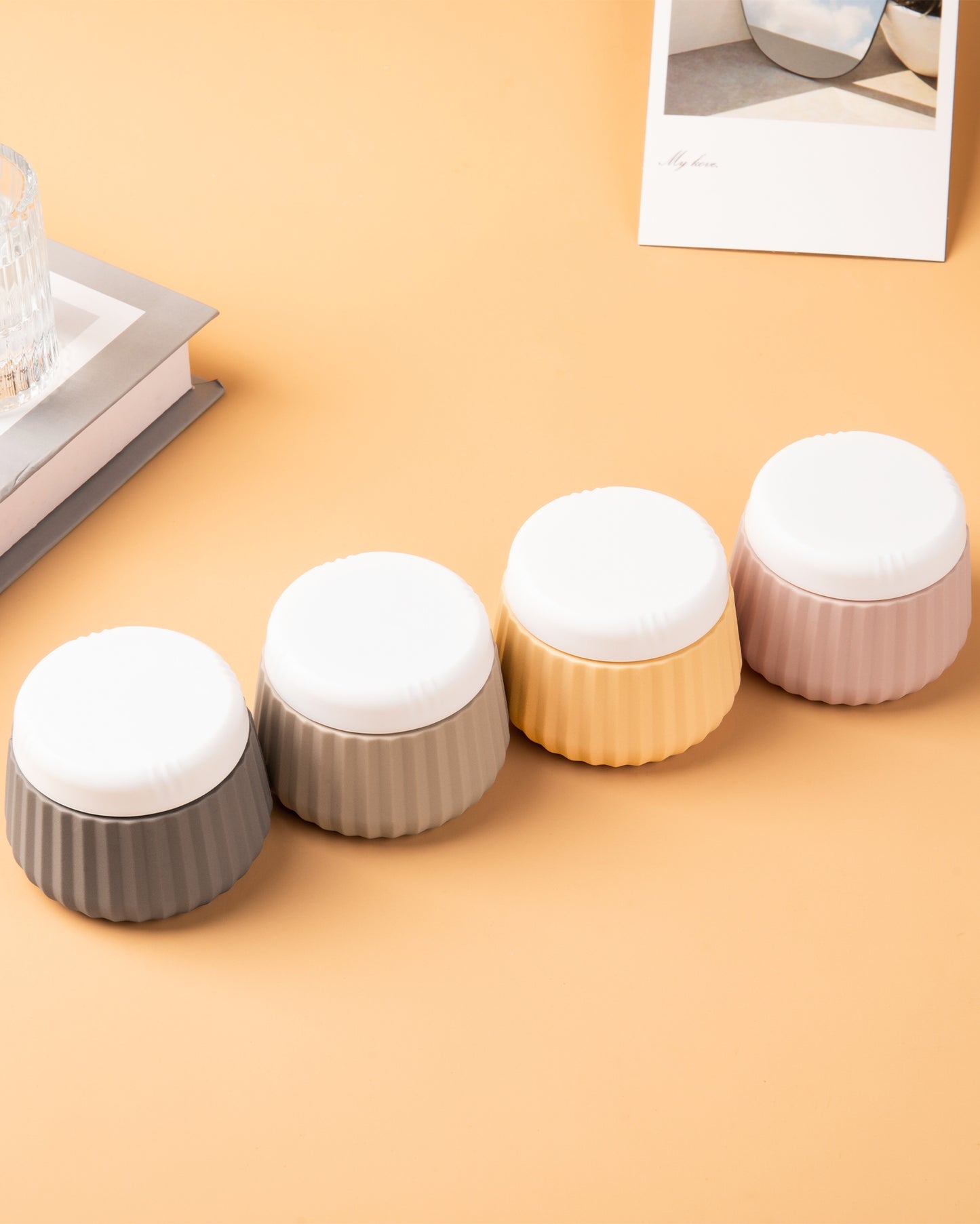 Mrsdry Travel Containers for Toiletries 4 Pack, TSA Approved Travel Size Toiletries, Travel Size Containers, With Clear Bag Leak Proof Silicone Jars, Travel Essentials Creams Jars Carrying Small Item