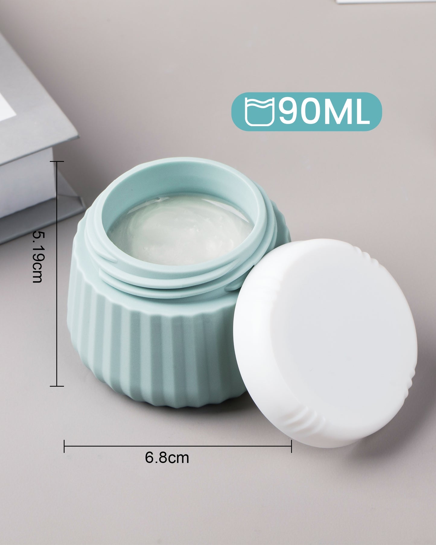 Mrsdry Travel Containers for Toiletries 4 Pack, TSA Approved Travel Size Toiletries, Travel Size Containers, With Clear Bag Leak Proof Silicone Jars, Travel Essentials Creams Jars Carrying Small Item