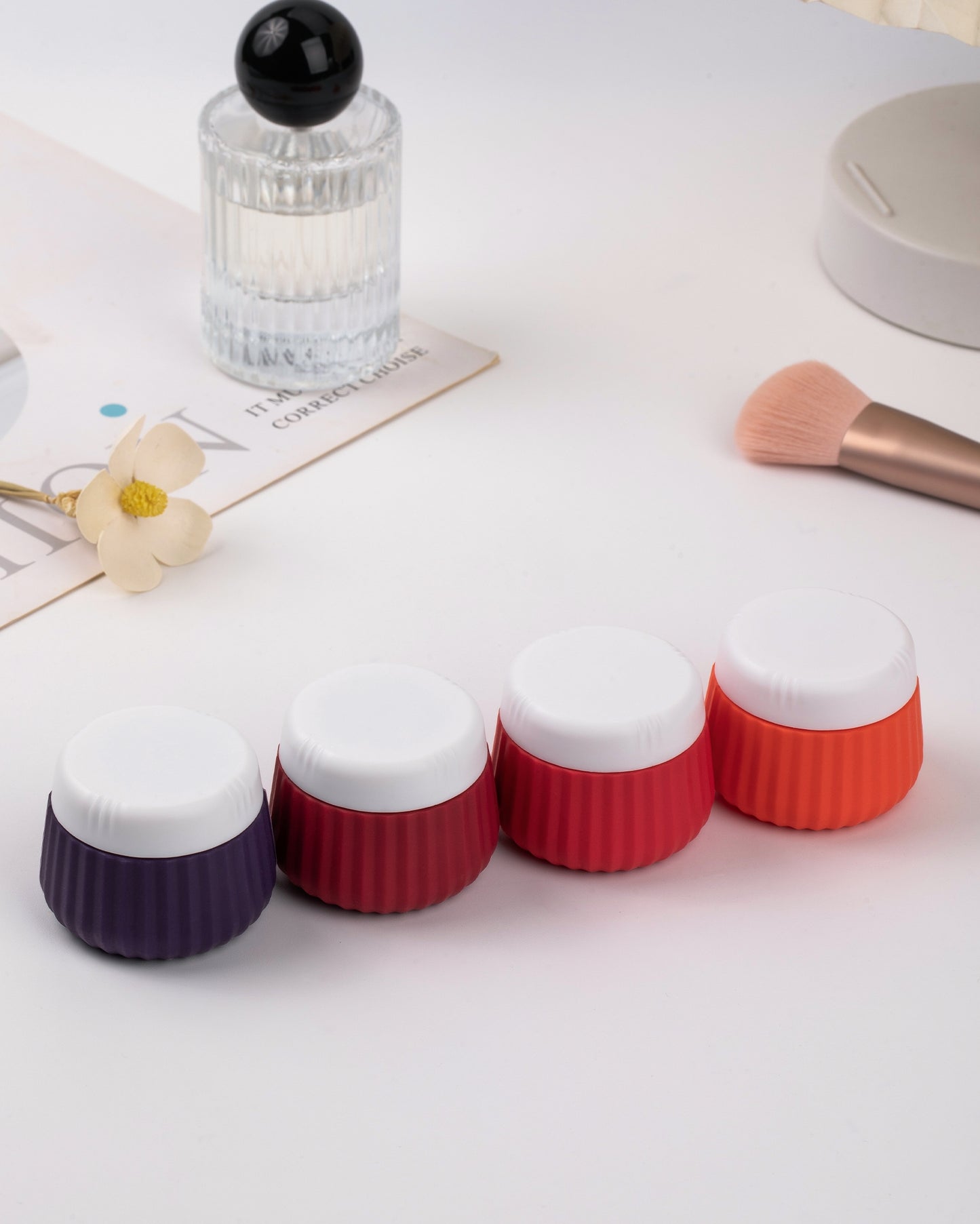 Mrsdry Travel Containers for Toiletries 4 Pack, TSA Approved Travel Size Toiletries, Portable Size Containers, With Clear Bag Leak Proof Silicone Jars, Essentials Creams Jars Carrying Small Items