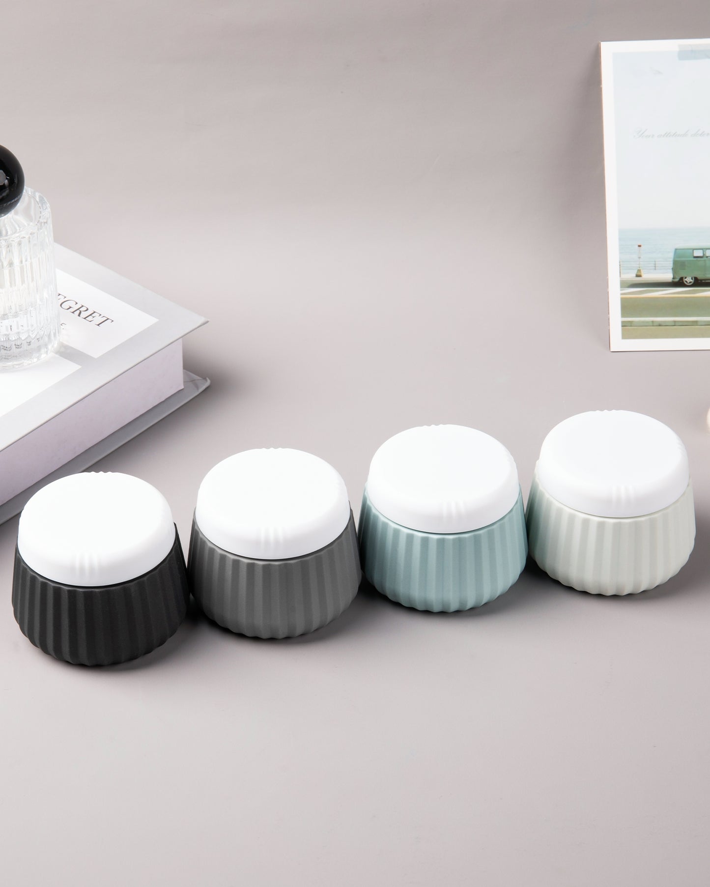 Mrsdry Travel Containers for Toiletries 4 Pack, TSA Approved Travel Size Toiletries, Travel Size Containers, With Clear Bag Leak Proof Silicone Jars, Travel Essentials Creams Jars Carrying Small Item