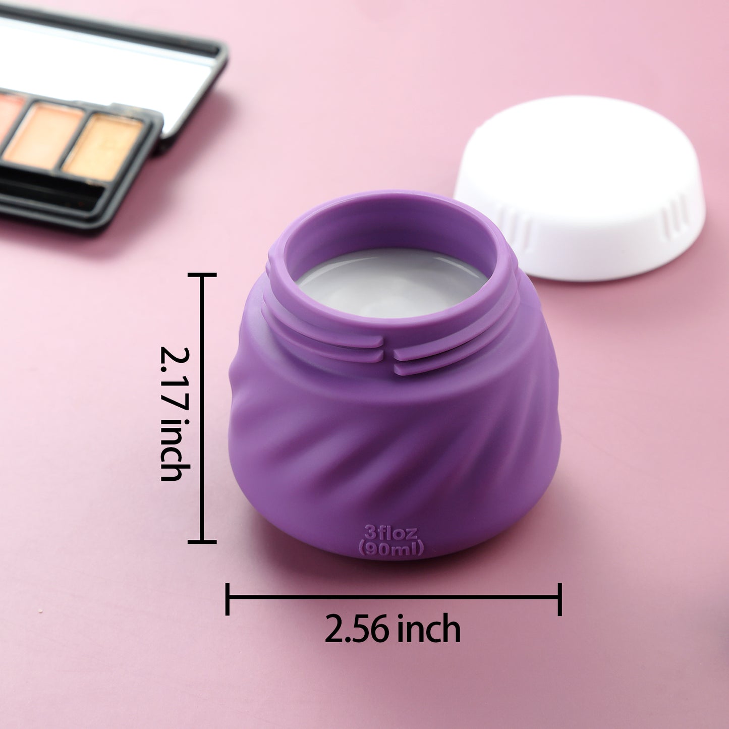 Mrsdry Travel Containers for Toiletries, Silicone Cream Jars TSA Approved Travel Size Containers with Clear Bag, Leak-proof Travel Accessories with Lid for Cosmetic Face Body Hand Cream (4 Pack)